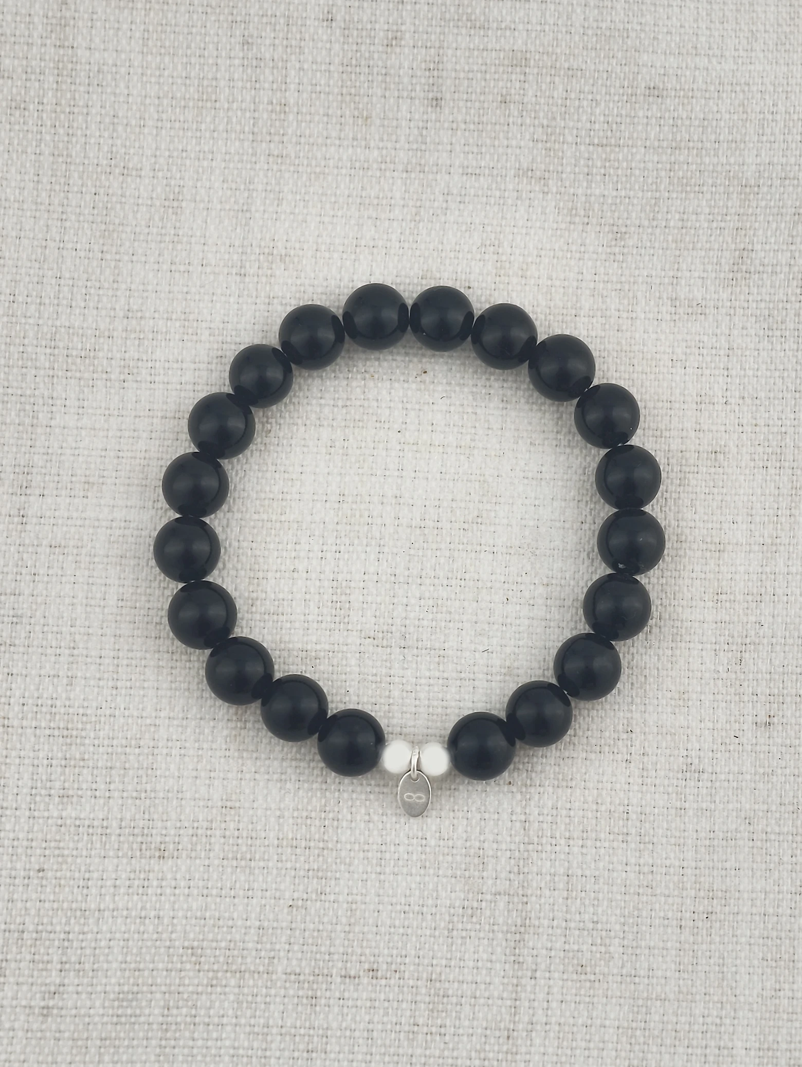 Schwarzer Turmalin 925er Sterlingsilber Armband