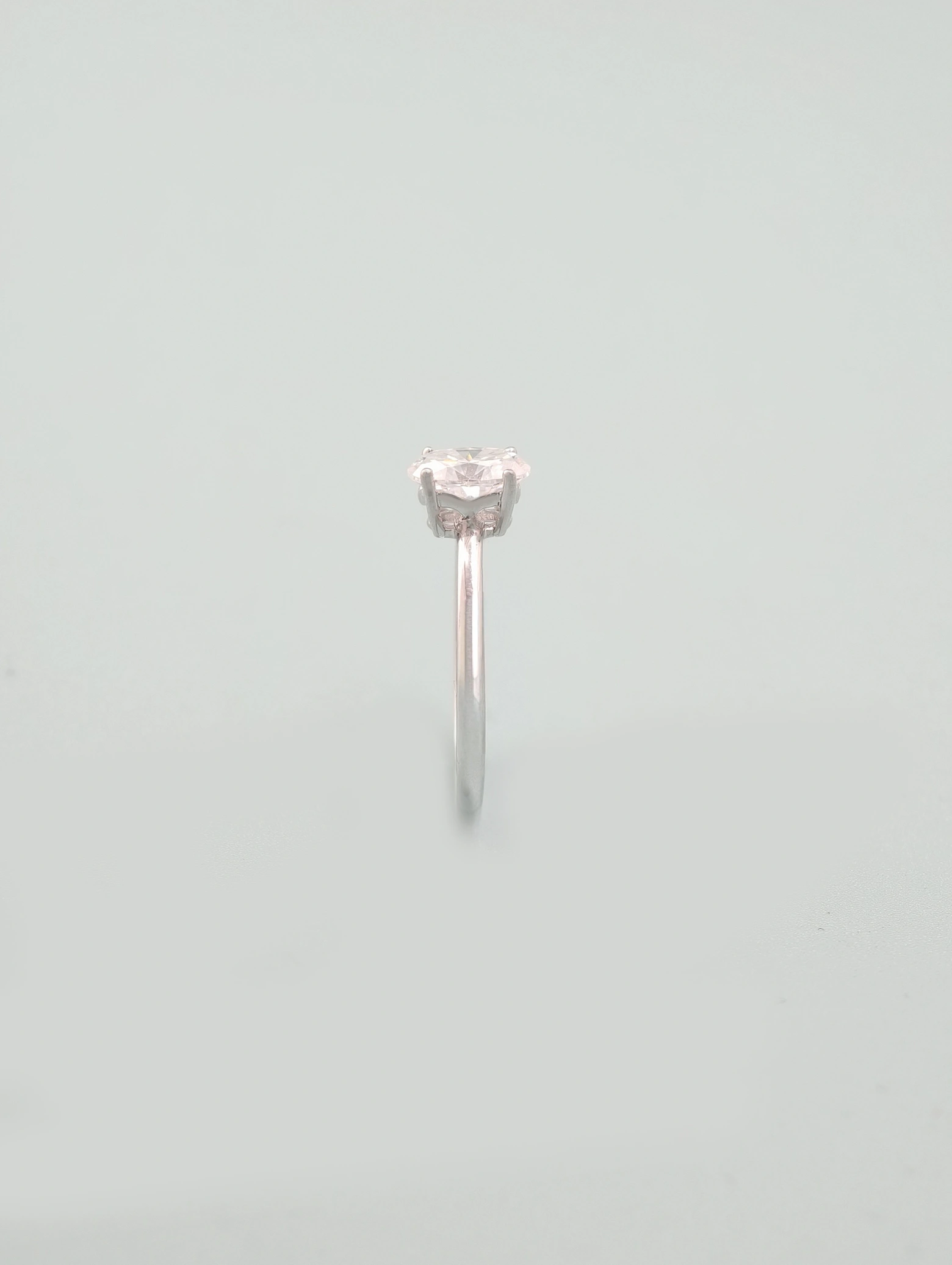 Moissanite 6x8mm Oval Solitaire 4-Prong Ring S925