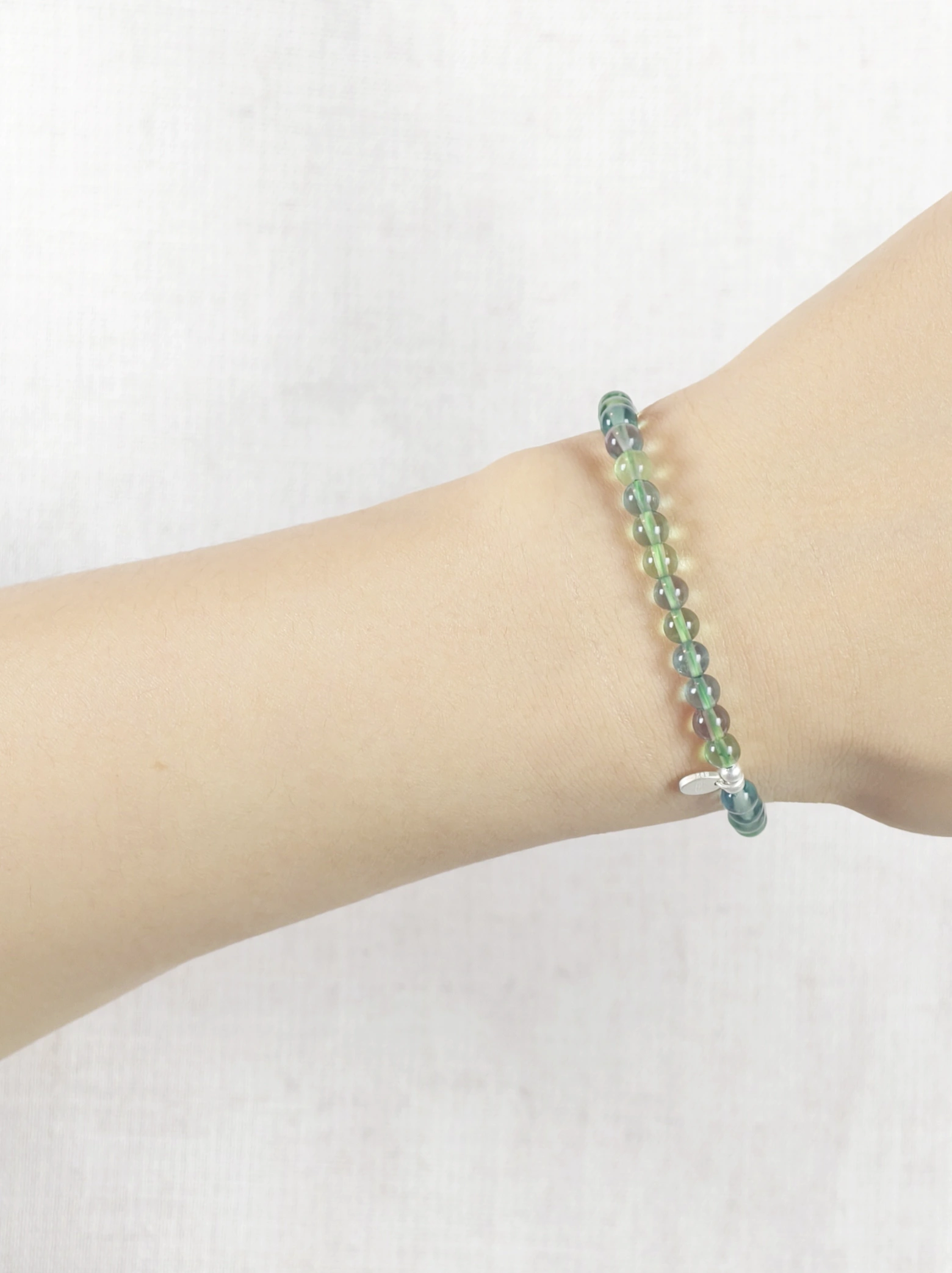 Pulsera de Fluorita Verde y Plata de Ley 925