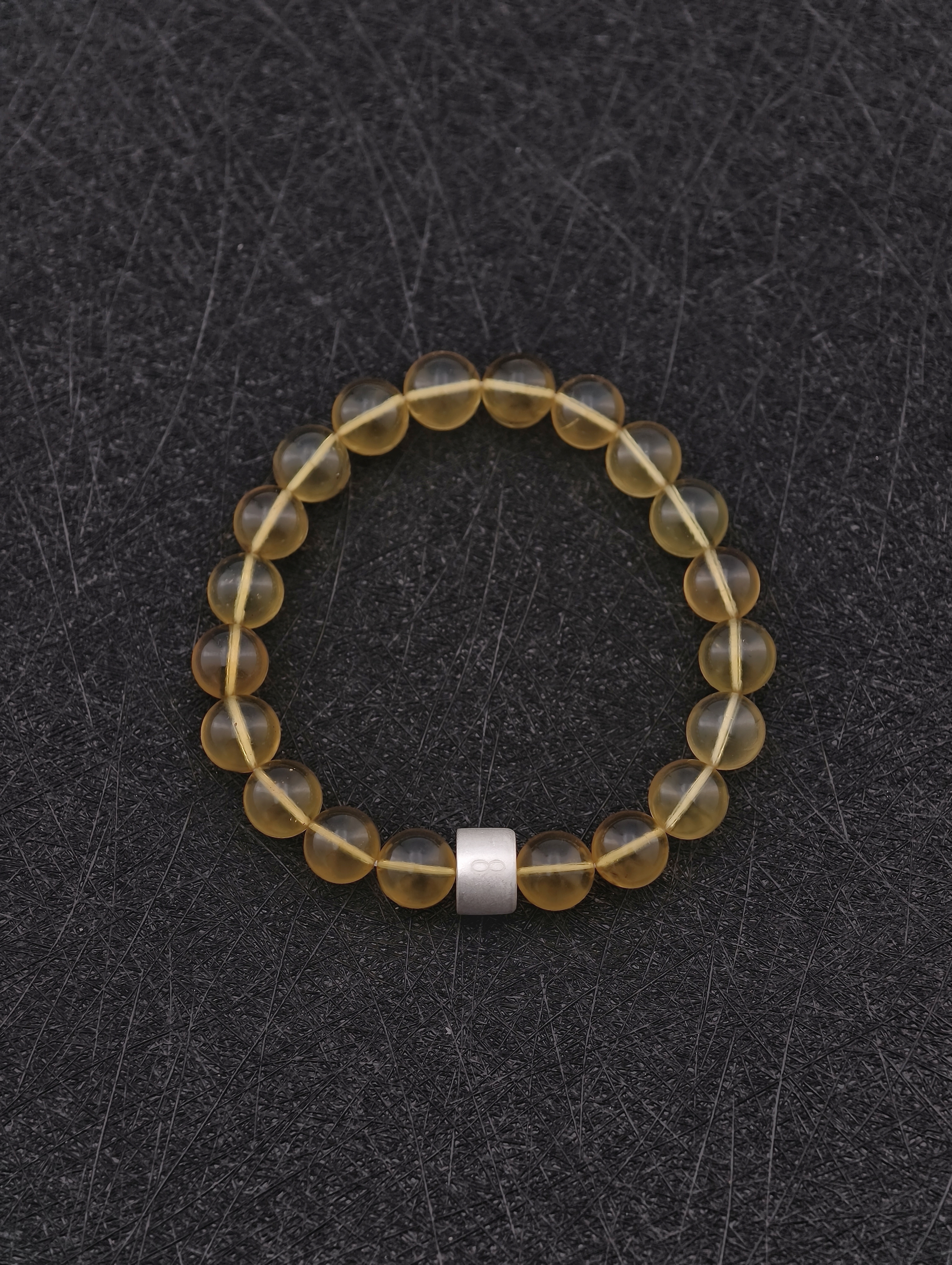 Dominican Blue Amber Energy Bracelet with 925 Silver Tubes