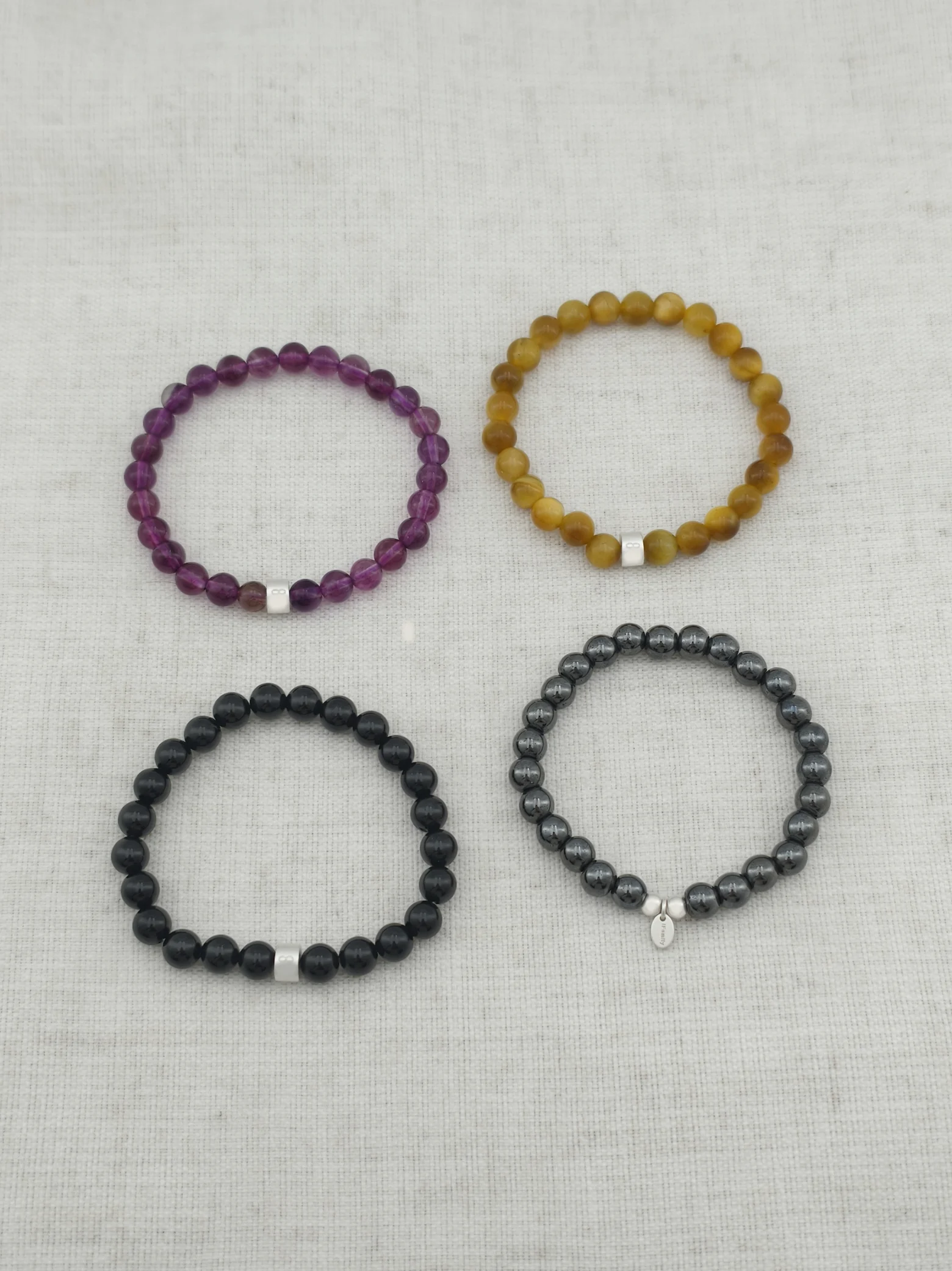 Set de Pulseras de Gemas Protección y Enfoque con Plata 925