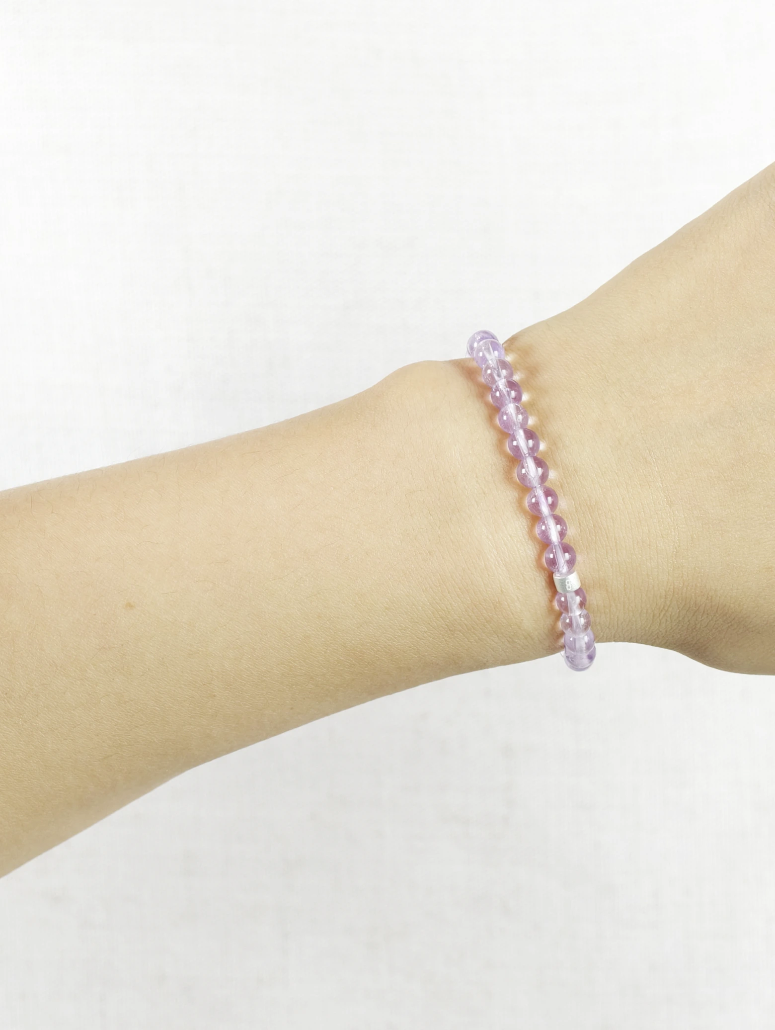 Lavendel-Amethyst-Armband mit 925er Silber Röhrchen