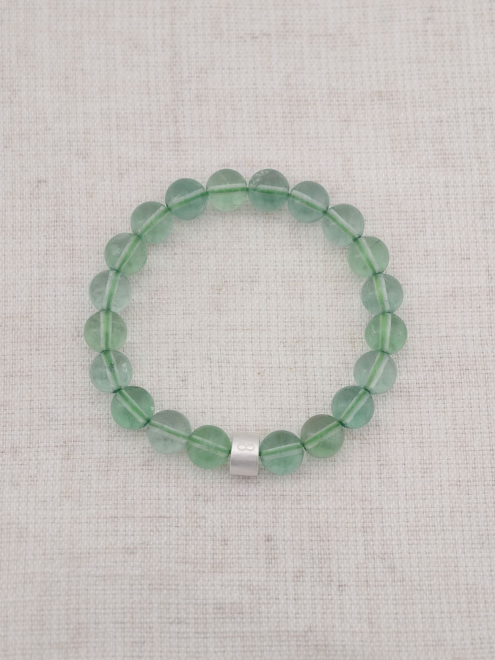 Pulsera de Fluorita Verde con Tubos de Plata 925