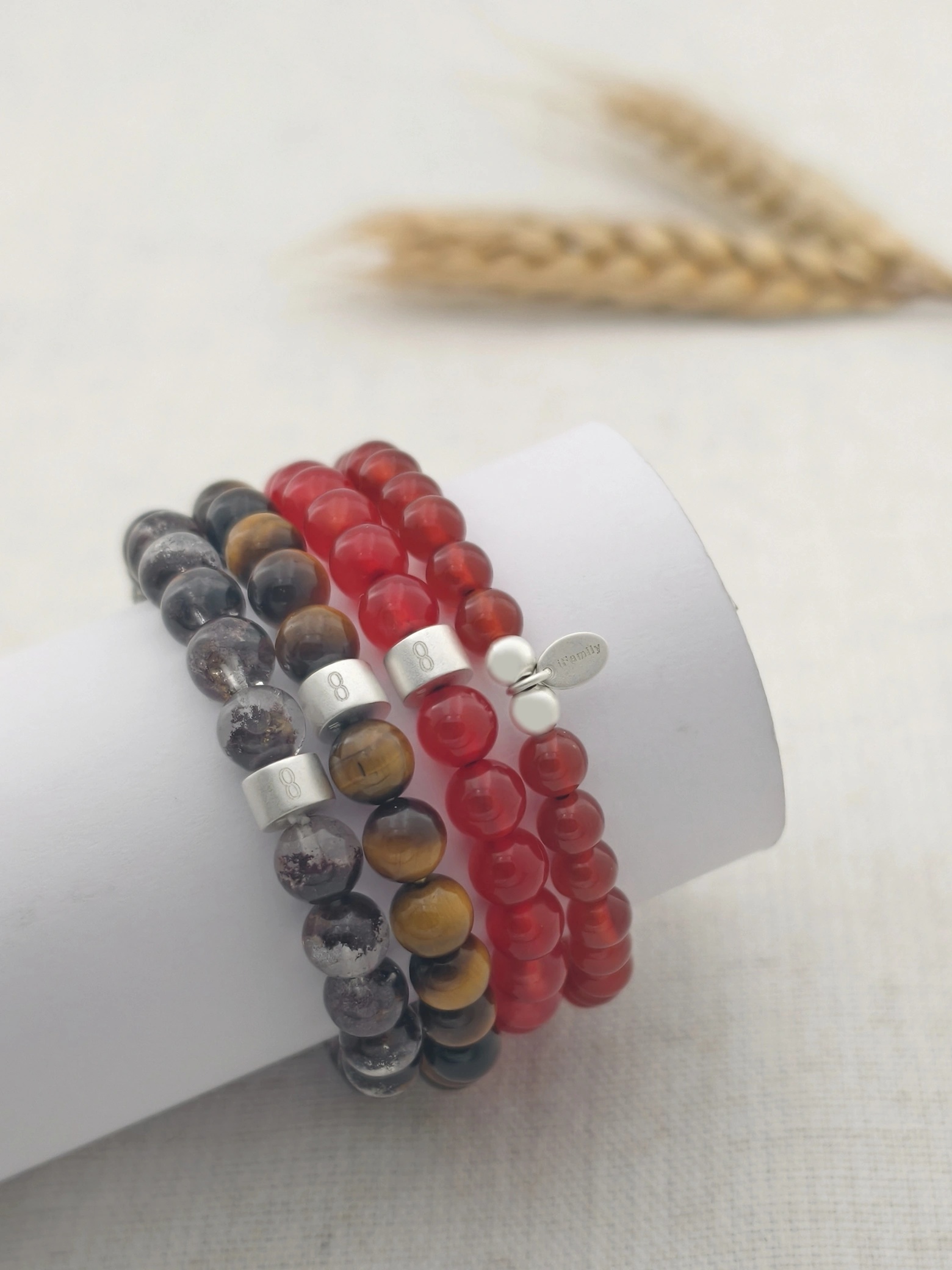 Set de Pulseras de Gemas Coraje Ardiente con Plata 925
