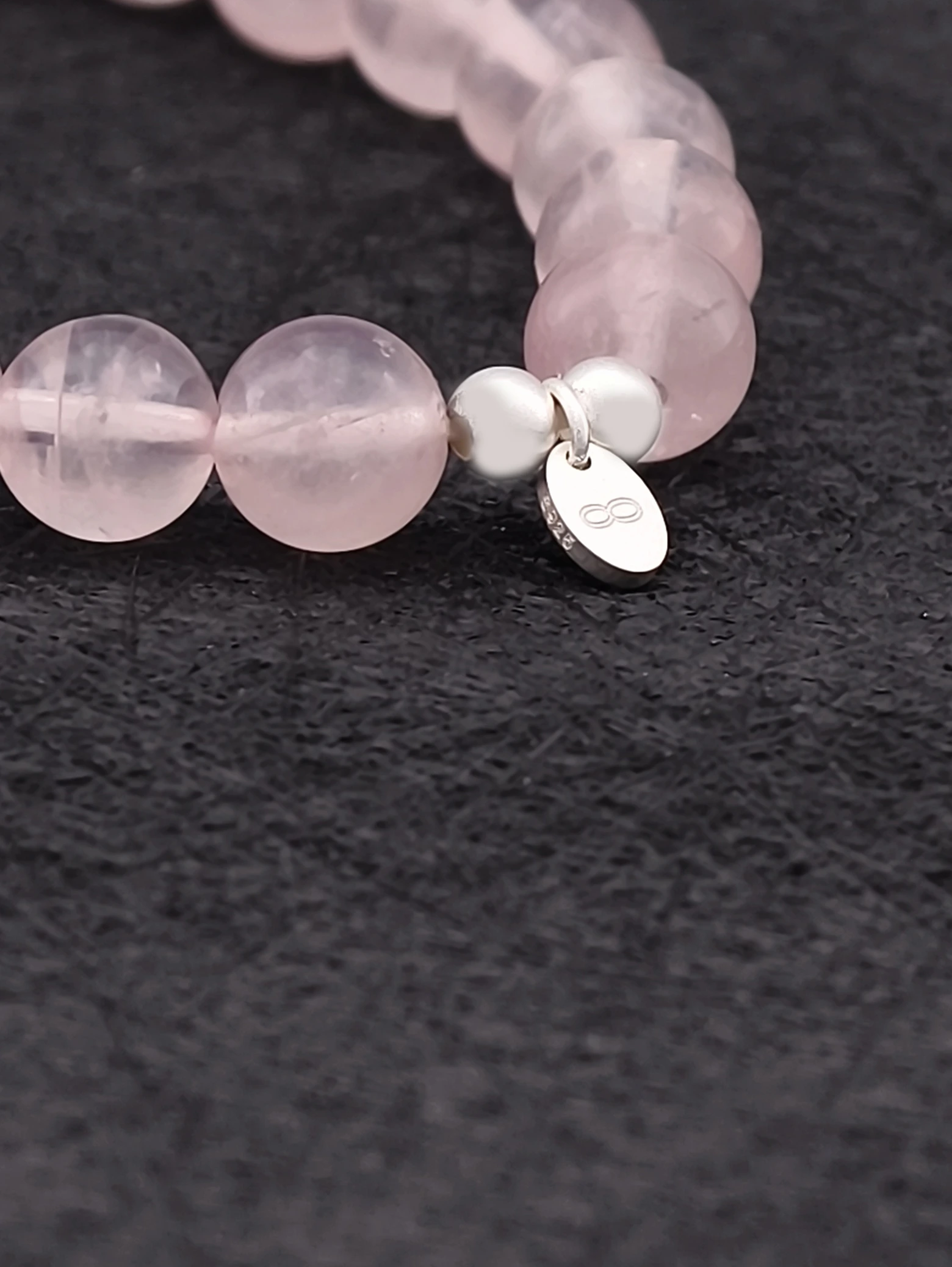 Pulsera de Cuarzo Rosa Madagascar y Plata de Ley 925