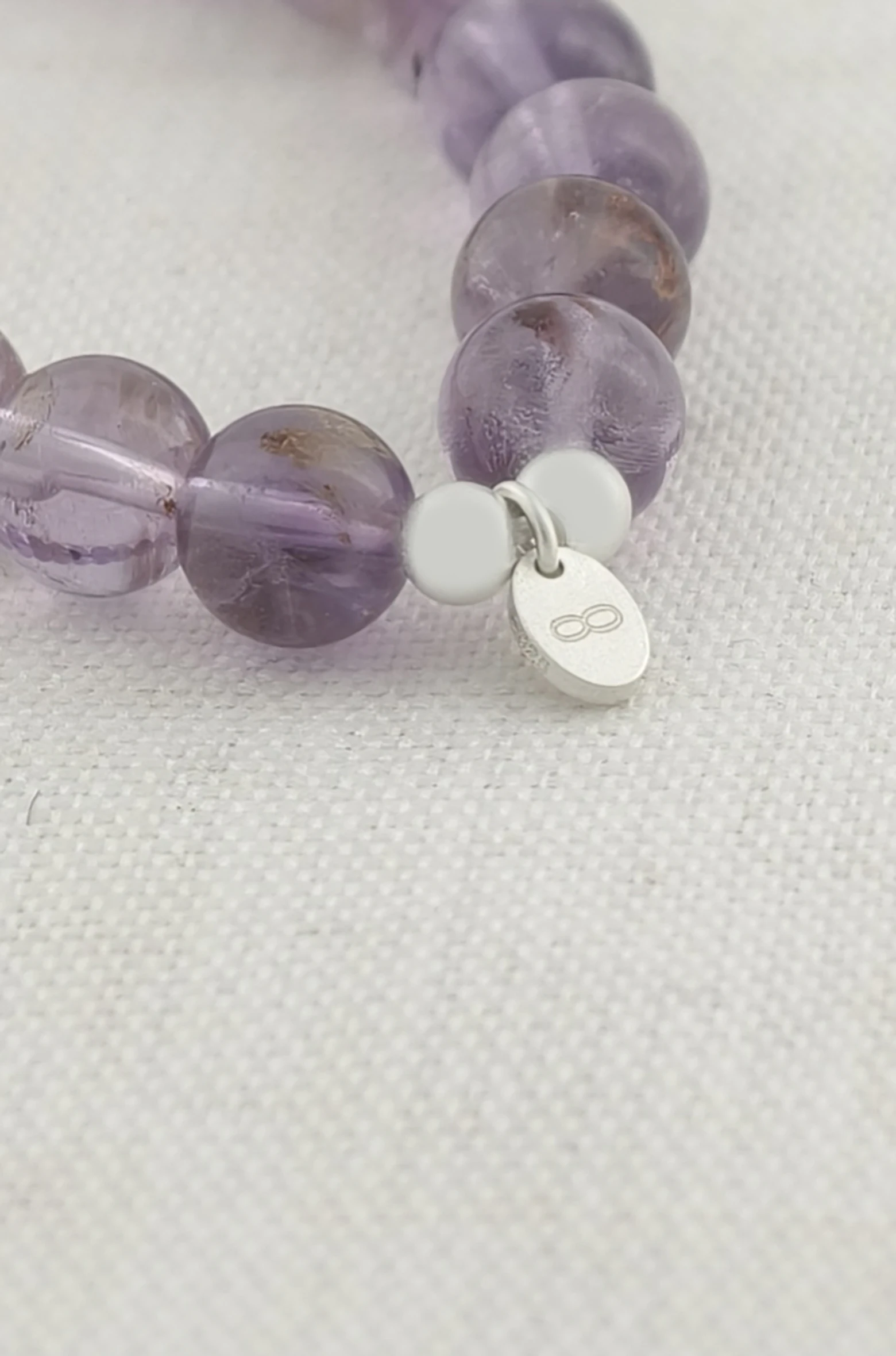 Purple Phantom Quartz 925 Sterling Silver Energy Bracelet