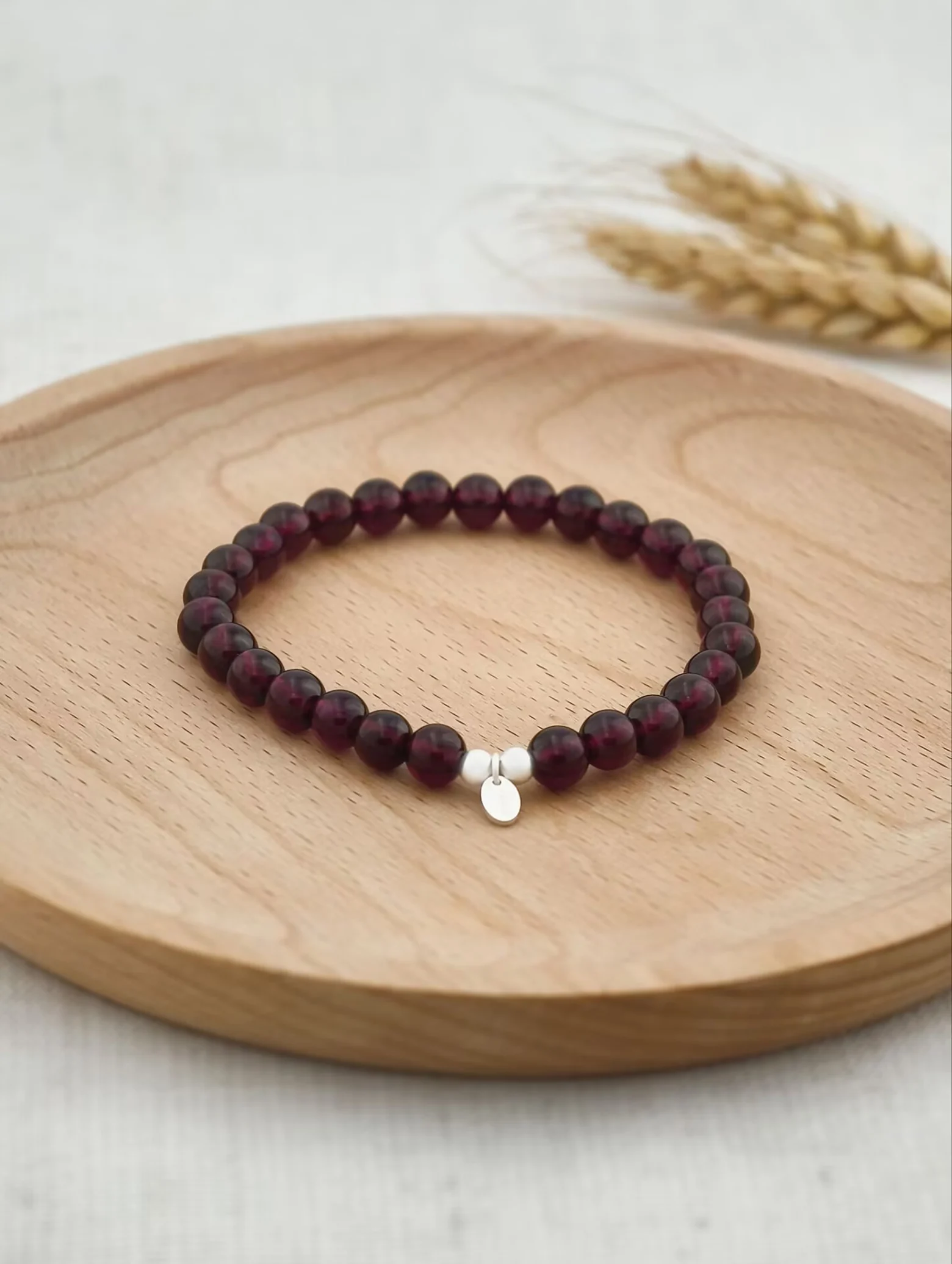 Premium Rhodolith Granat 925er Sterlingsilber Armband