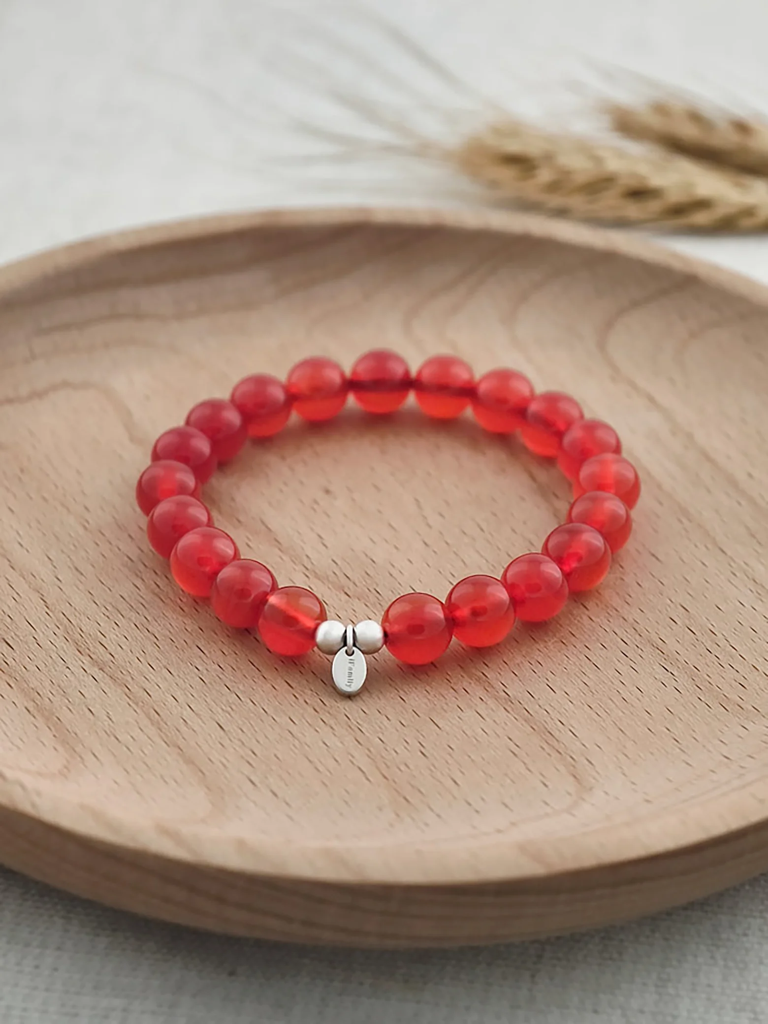 Premium Agate Carnelian 925 Sterling Silver Energy Bracelet