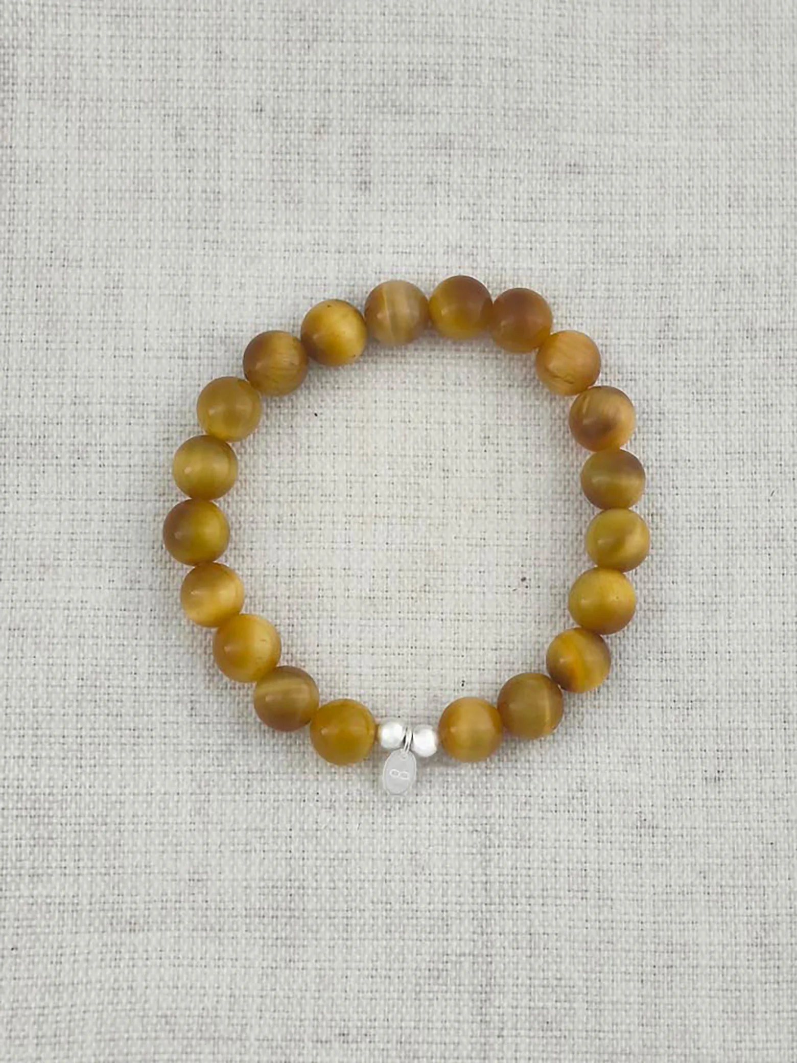 Intensiv-Gold-Tigerauge 925er Sterlingsilber Armband