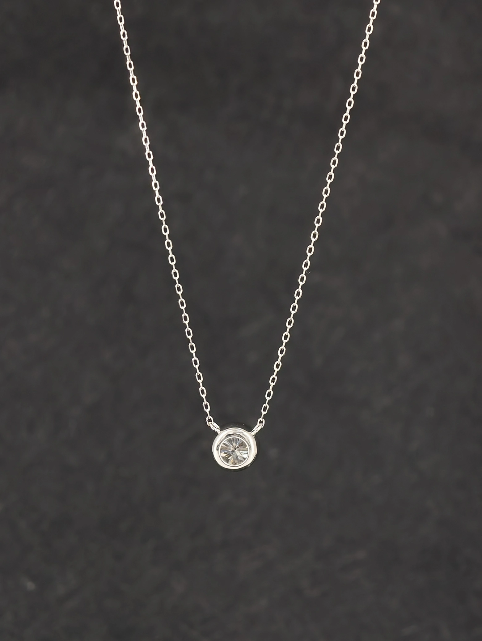 Collar Colgante Solitario Moissanita Engaste Bisel Plata 925