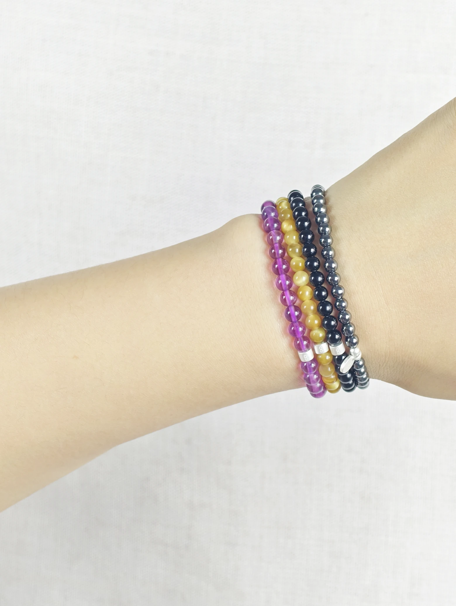 Set de Pulseras de Gemas Protección y Enfoque con Plata 925