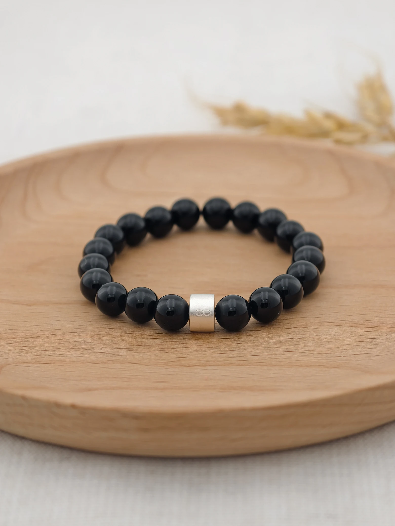 Onyx-Armband mit 925er Silber Röhrchen