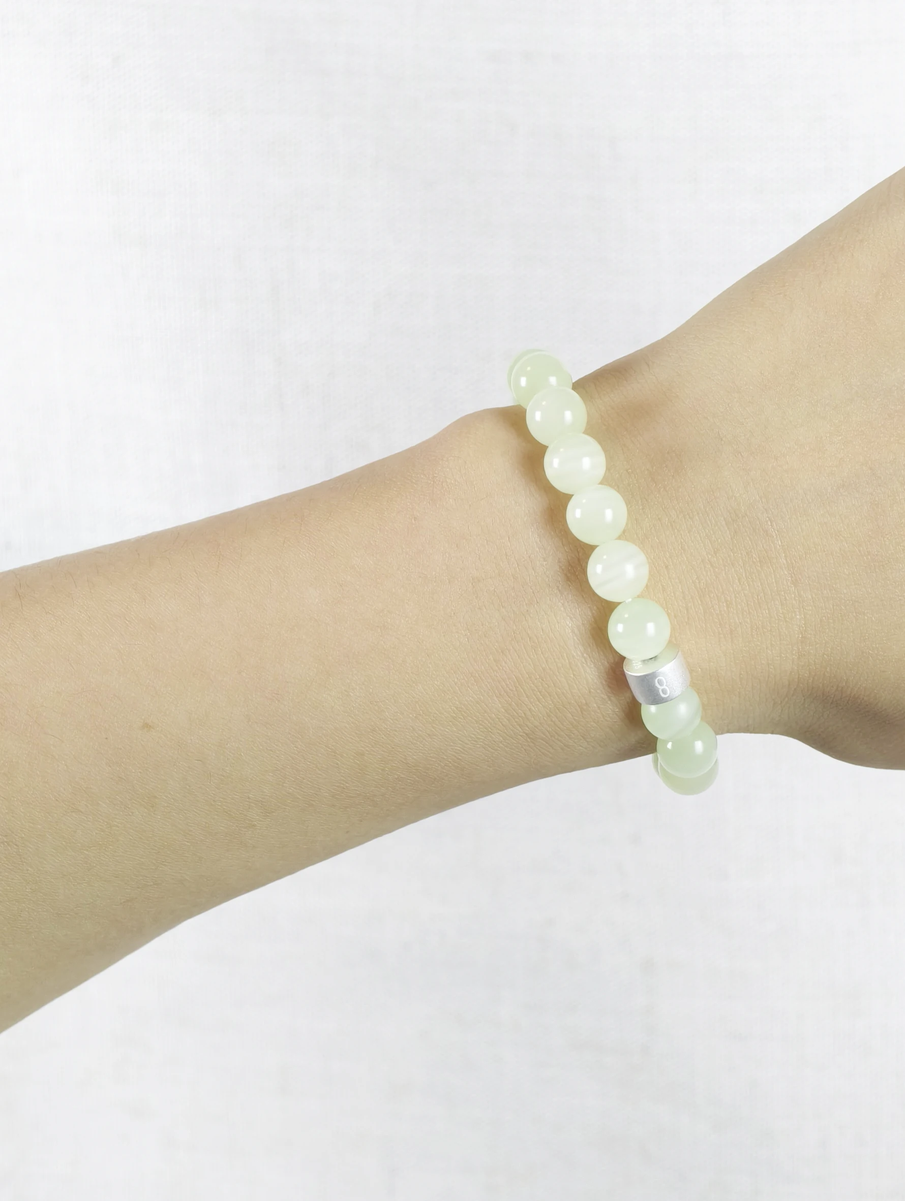 Pulsera de Ágata Verde de Bandas con Tubos de Plata 925