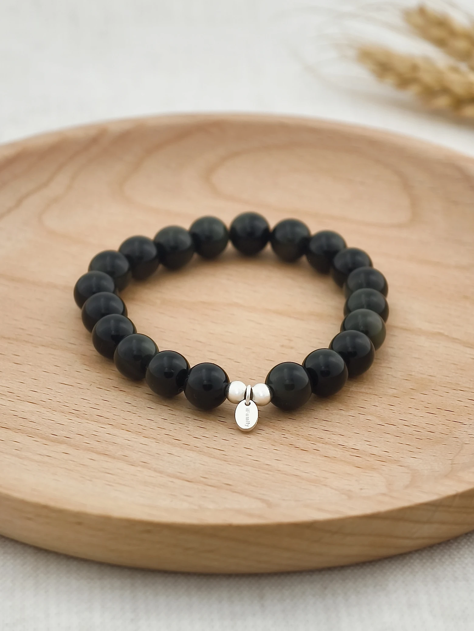 Rainbow Obsidian 925 Sterling Silver Energy Bracelet