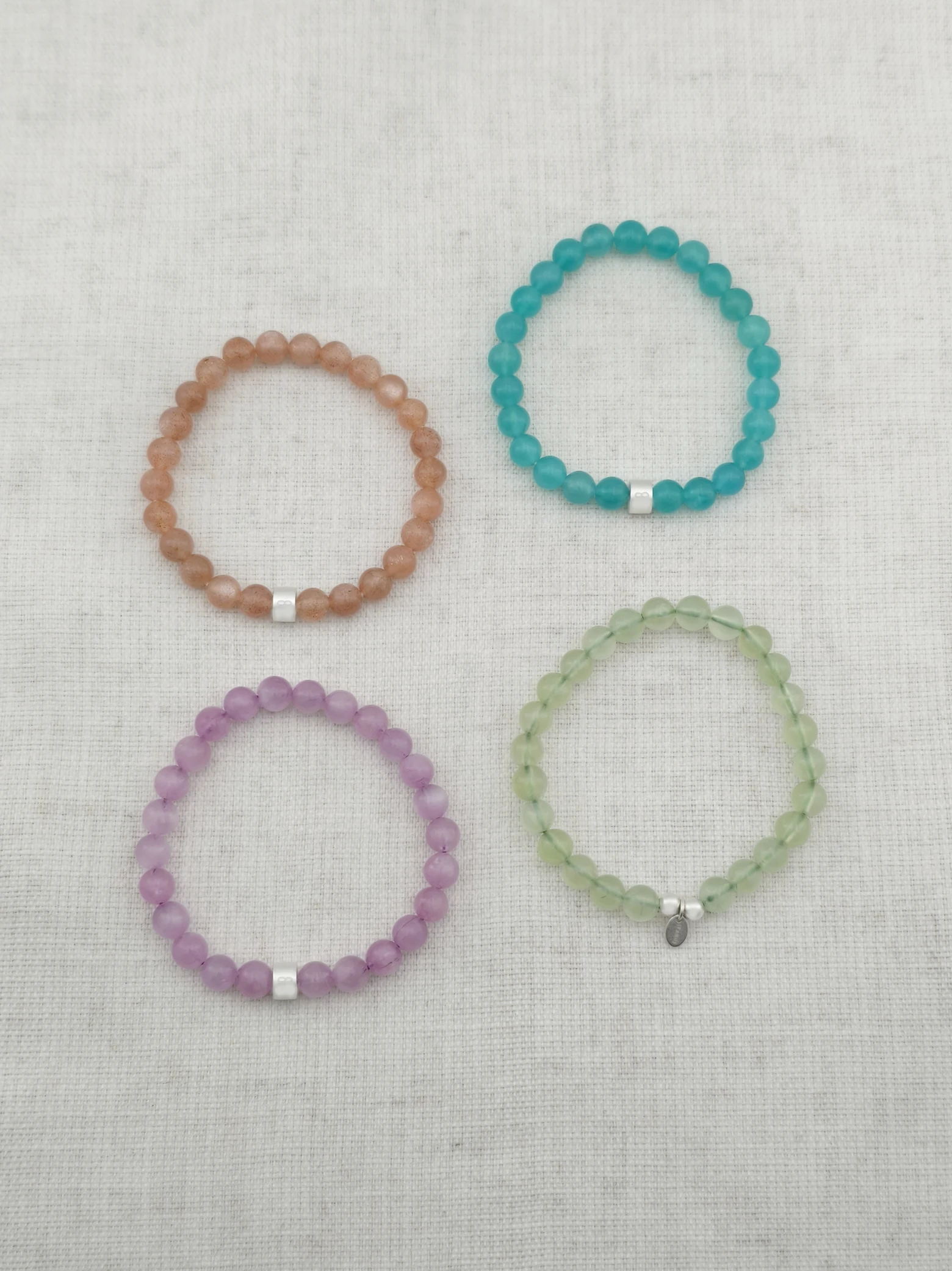 Creative Spark Gemstone & 925 Silver Bracelet Stack