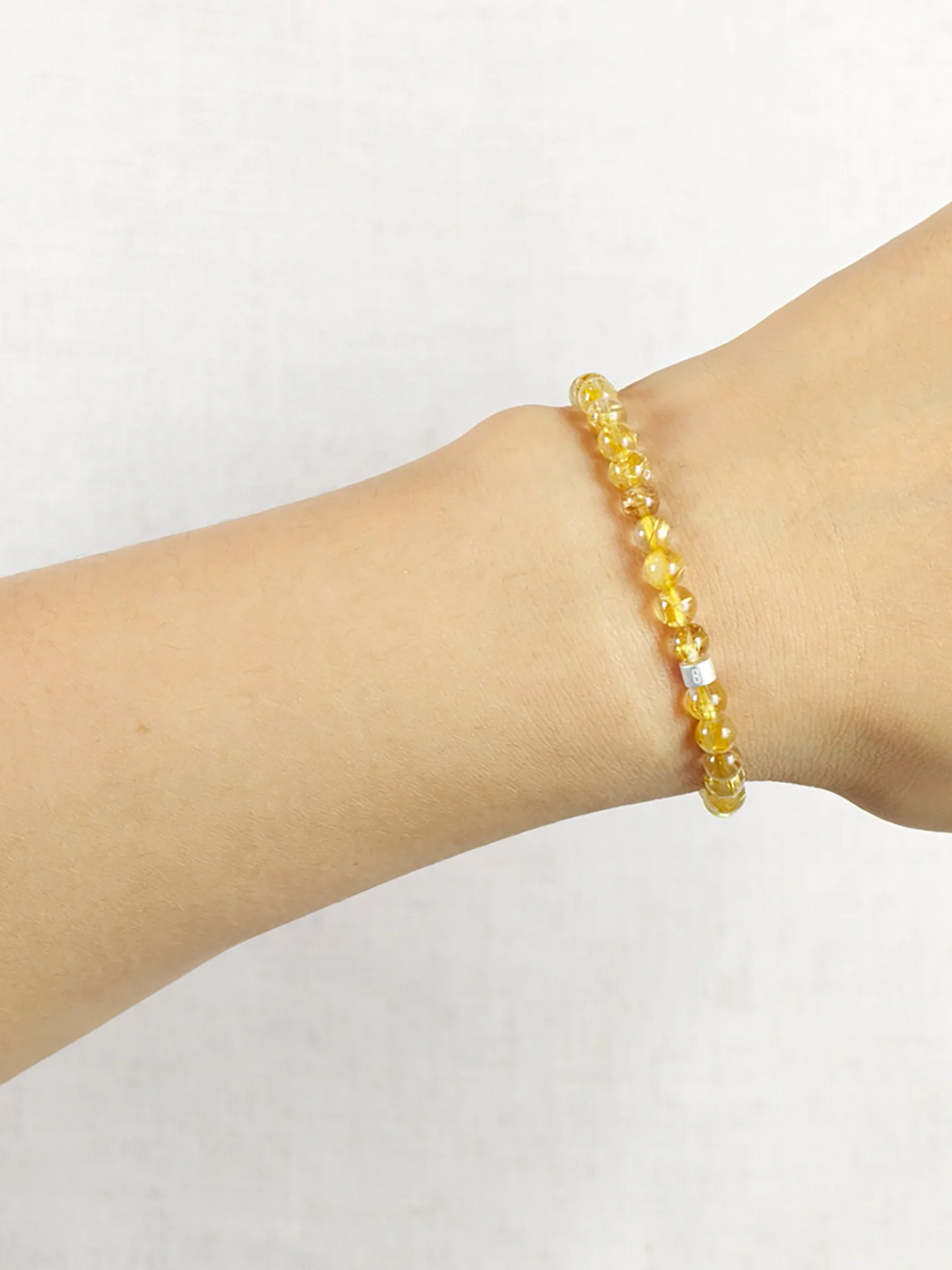 Premium Gold Rutilquarz Armband mit 925er Silber Röhrchen