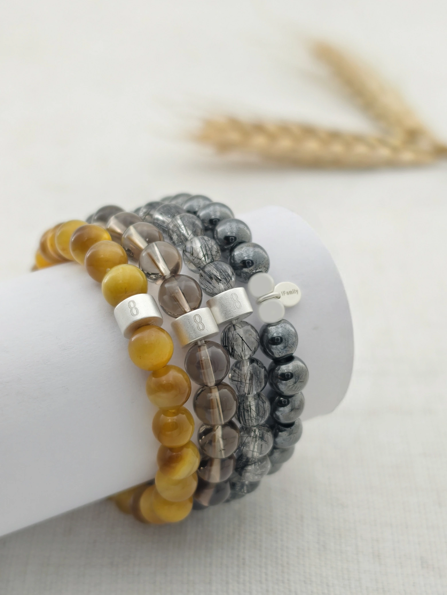 Steinbock Edelstein 925 Silber Armband-Set