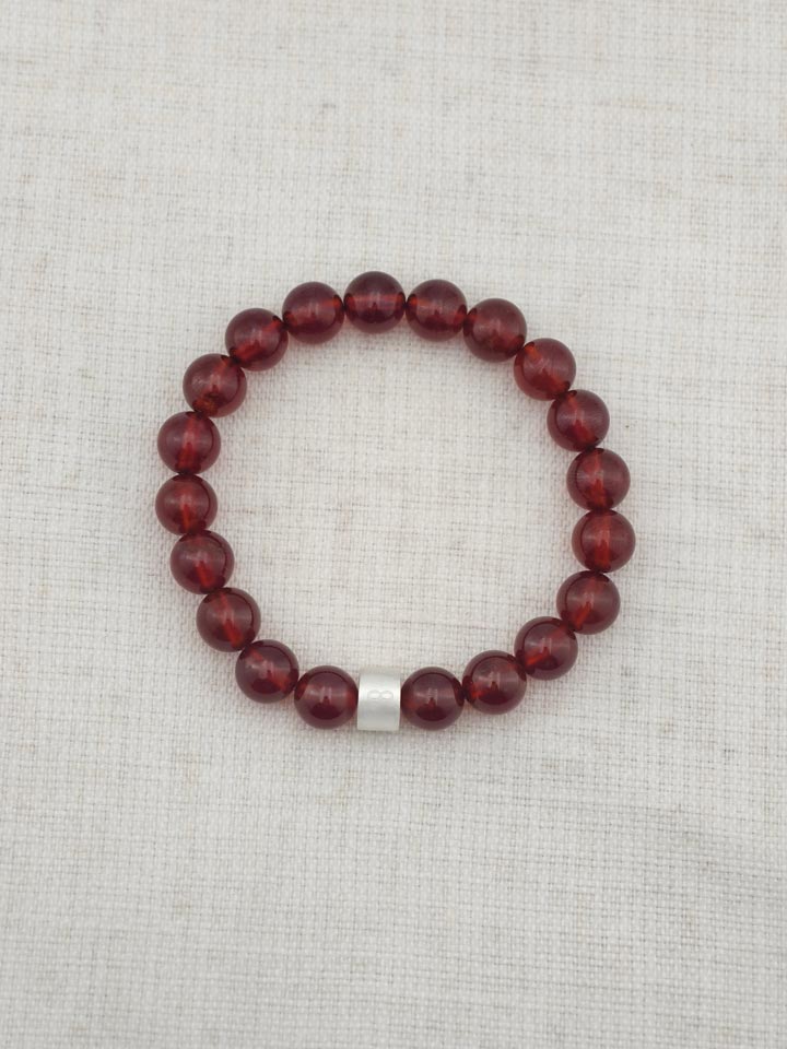 Bracelet Grenat Spessartine avec Tubes en Argent 925