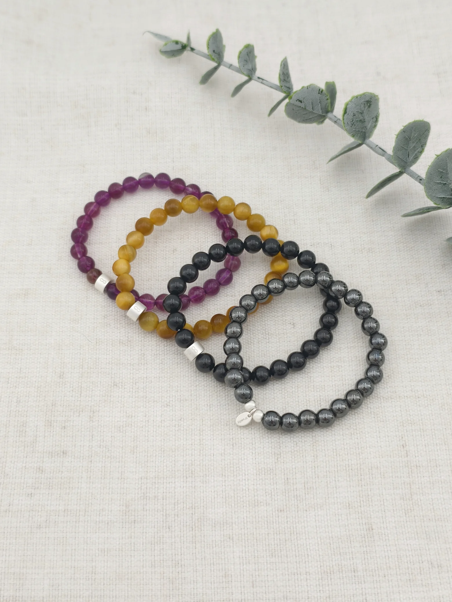 Set de Pulseras de Gemas Protección y Enfoque con Plata 925