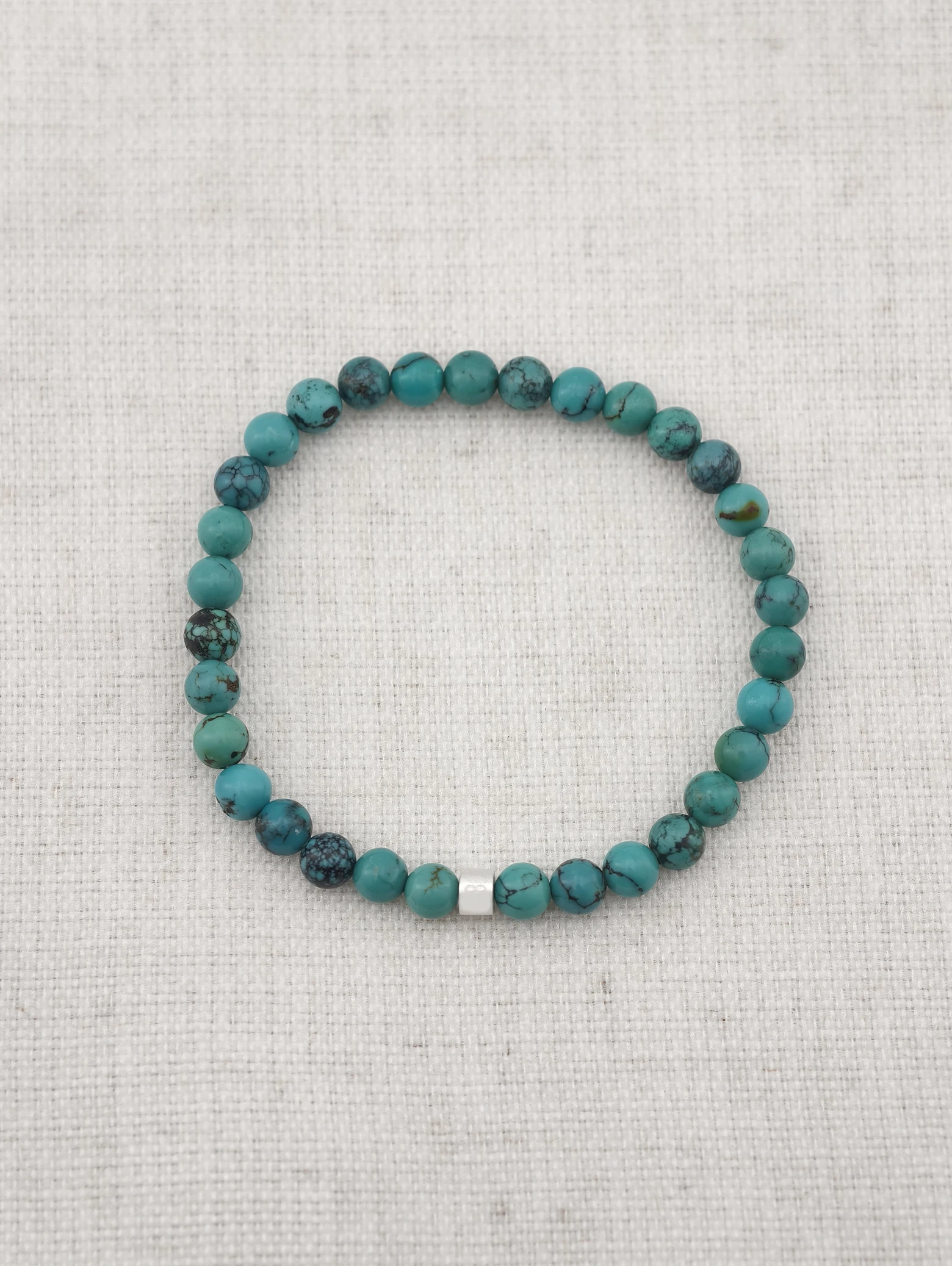 Bracelet Turquoise Toile d'Araignée avec Tubes en Argent 925