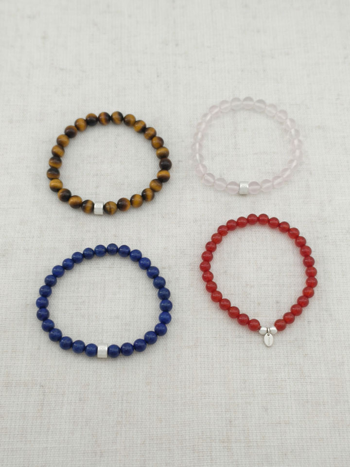 Inner Balance Gemstone & 925 Silver Bracelet Stack