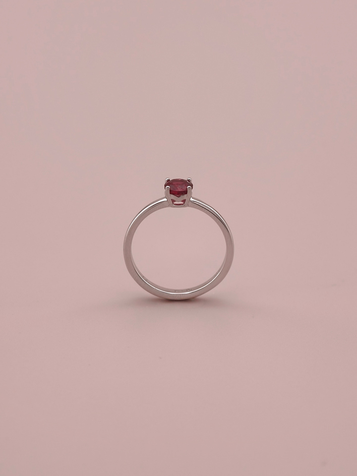 Natürlicher Pyrop-Granat Runder 5 mm Solitär 4-Krappen Ring S925