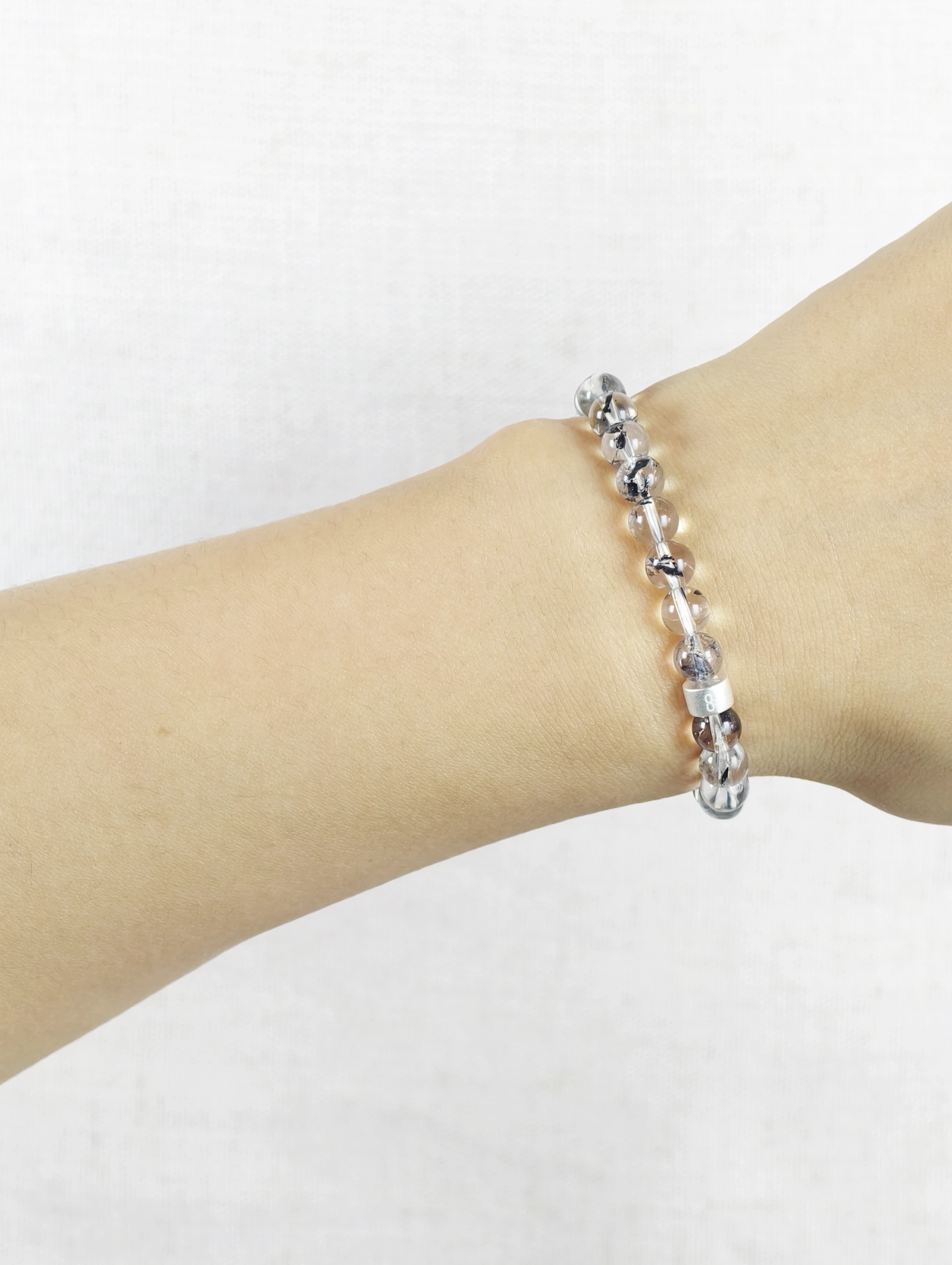 Pulsera de Diamante Herkimer con Tubos de Plata 925