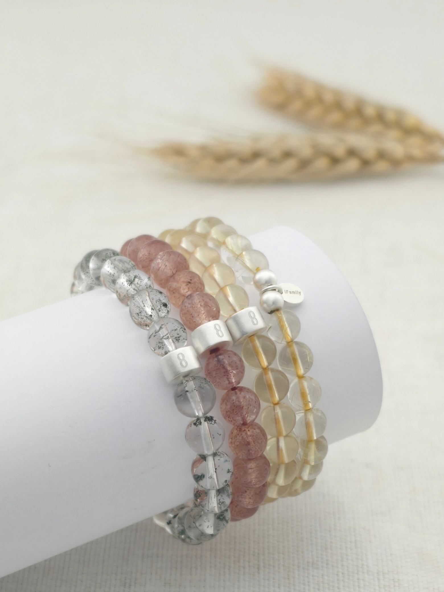 Abundance Glow Gemstone & 925 Silver Bracelet Stack