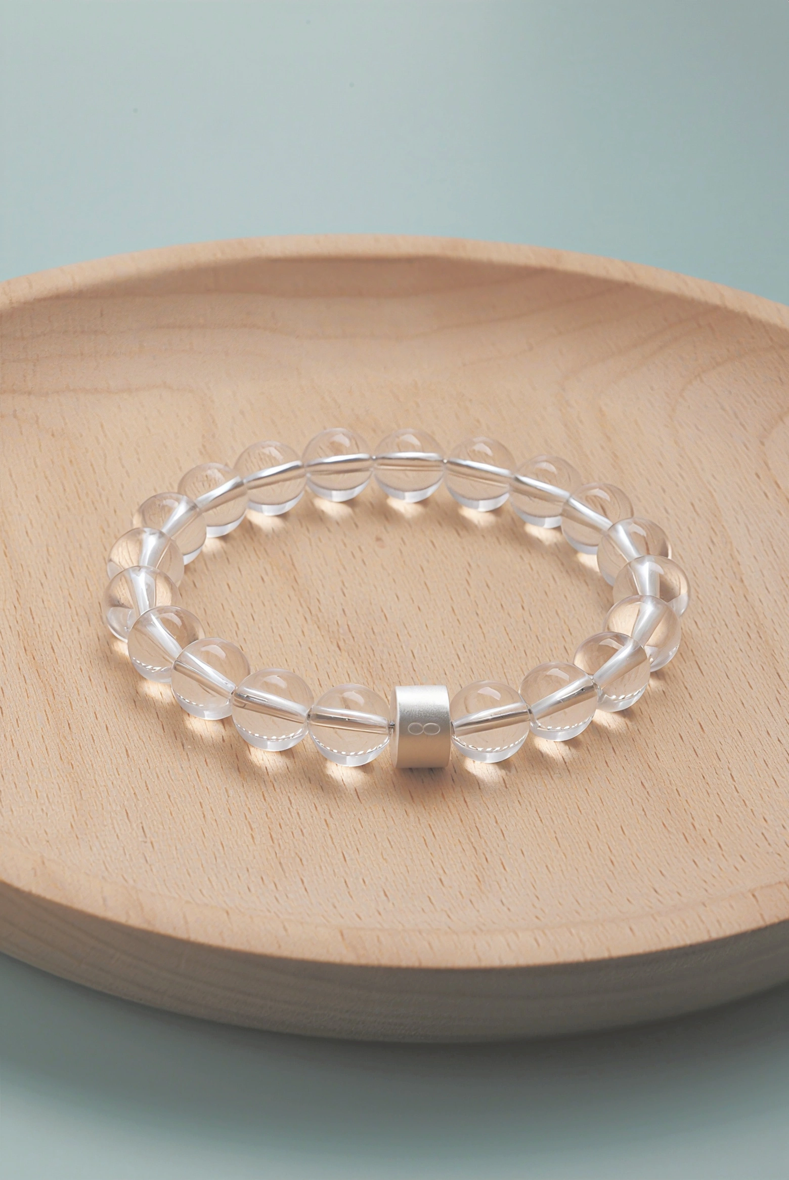 Pulsera de Cristal de Roca con Tubos de Plata 925