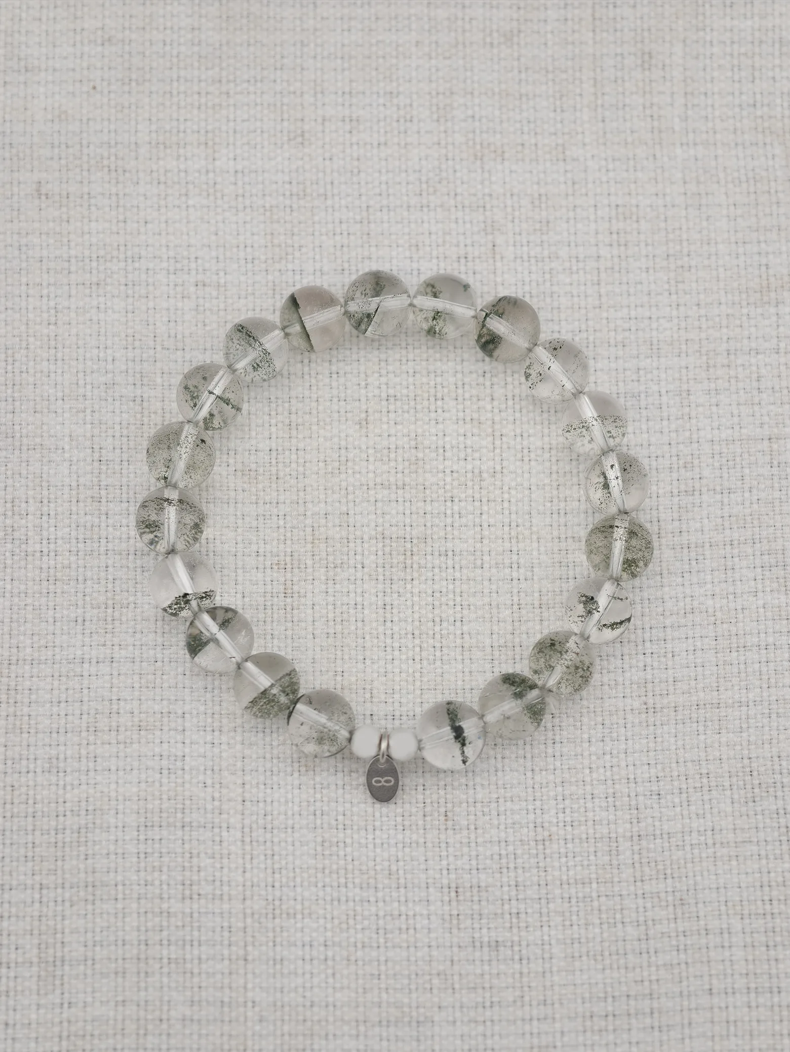 Pulsera de Cuarzo Fantasma Verde y Plata de Ley 925