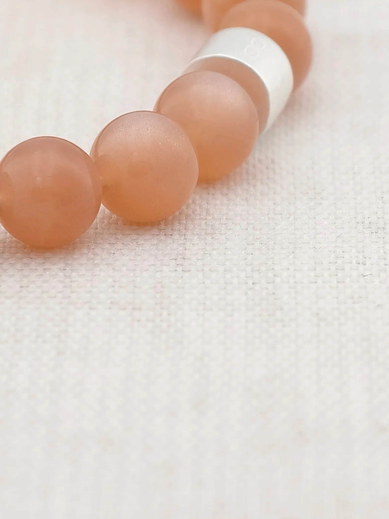 Orange Moonstone Energy Bracelet with 925 Silver Tubes