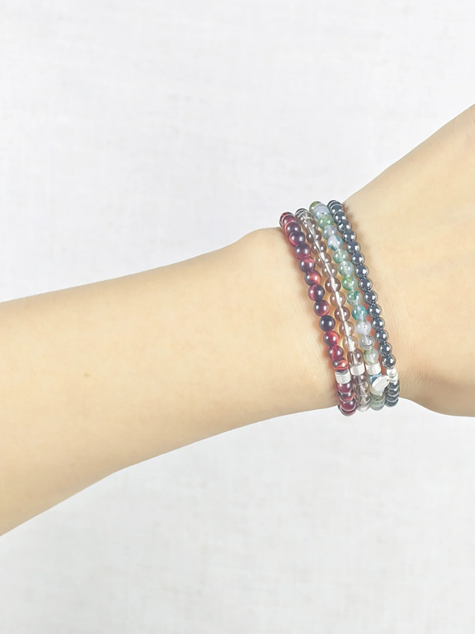 Erdige Verankerung Edelstein Armband-Set mit 925 Silber