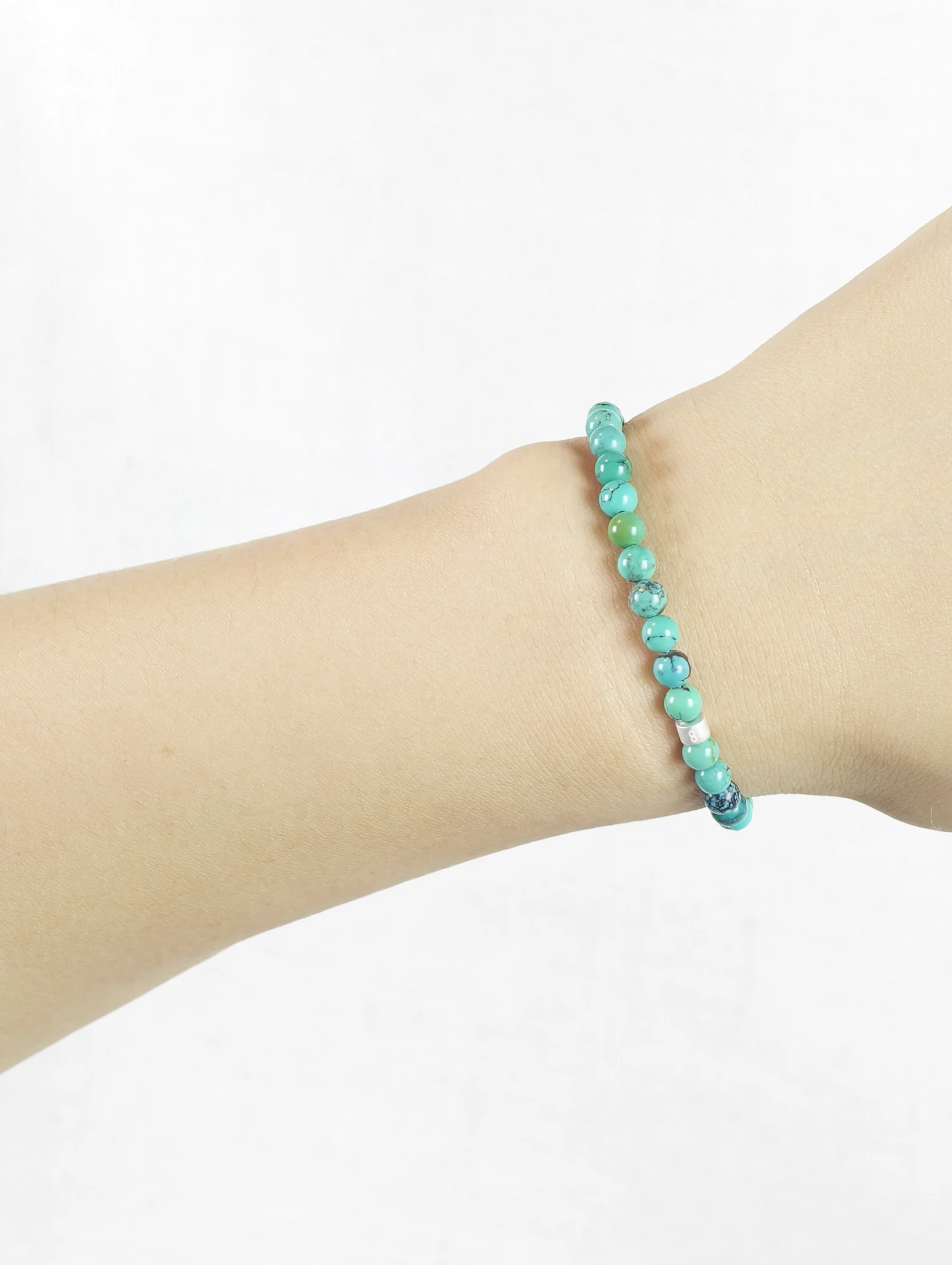 Bracelet Turquoise Toile d'Araignée avec Tubes en Argent 925