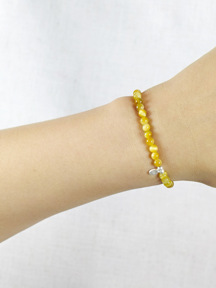 Rich Golden Tiger's Eye 925 Sterling Silver Energy Bracelet