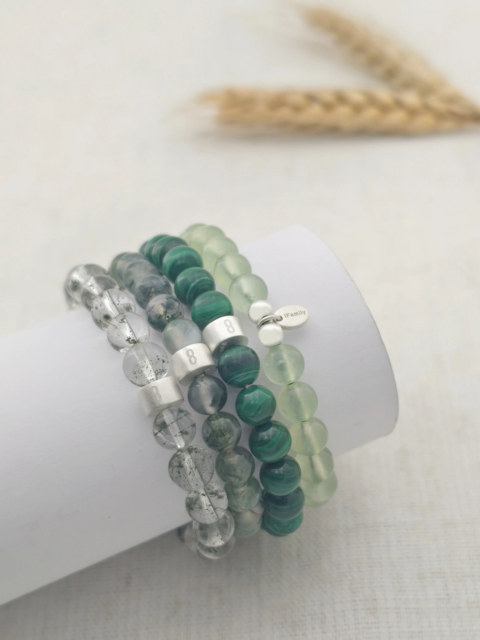 Balance & Wohlstand Edelstein Armband-Set mit 925 Silber