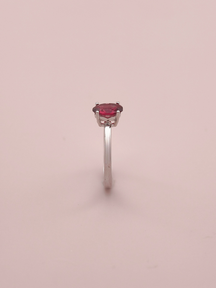 Natural Pyrope Garnet 6x8mm Oval Solitaire 4-Prong Ring S925
