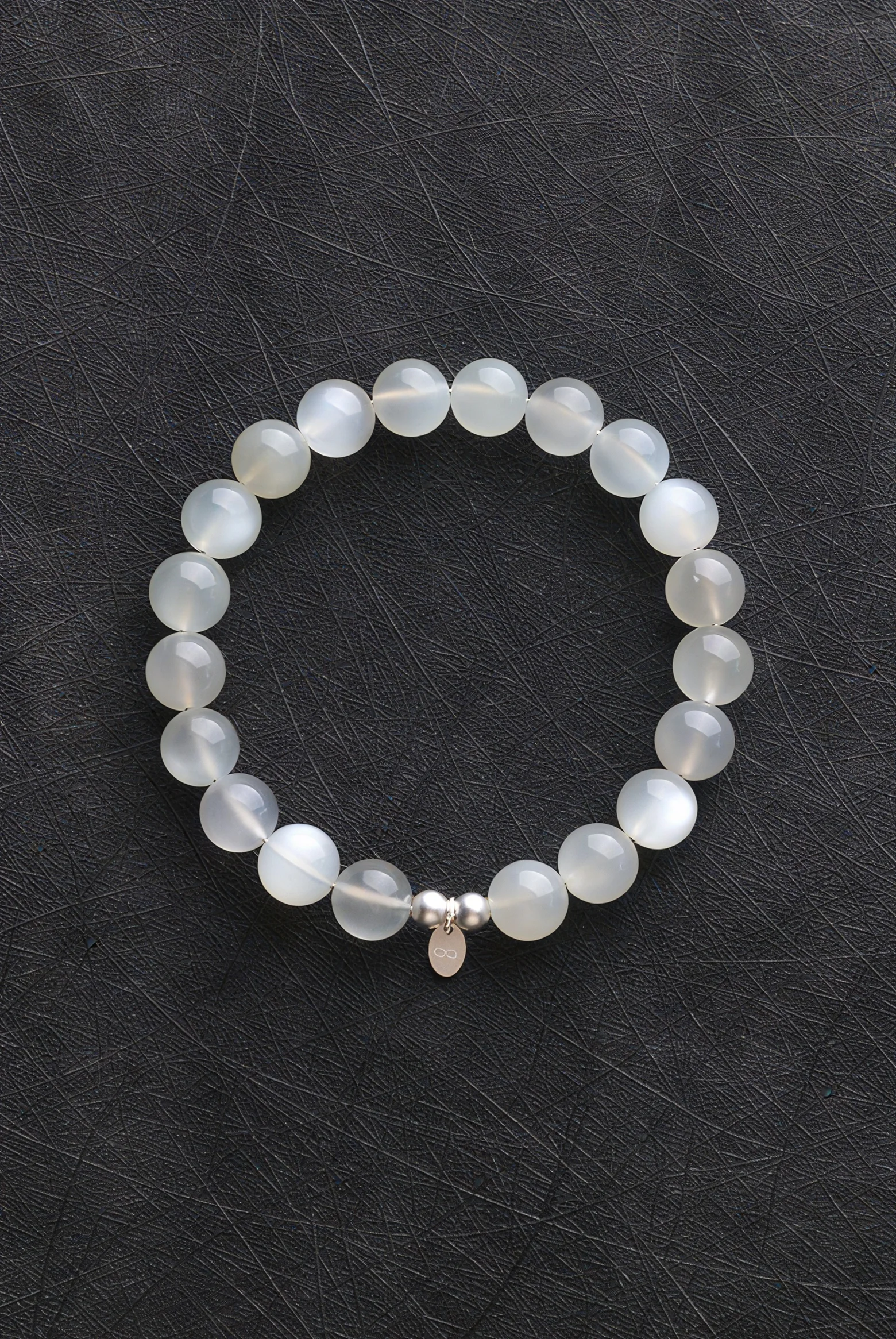 Pulsera de Piedra Luna Arcoíris con Destello Blanco y Plata de Ley 925