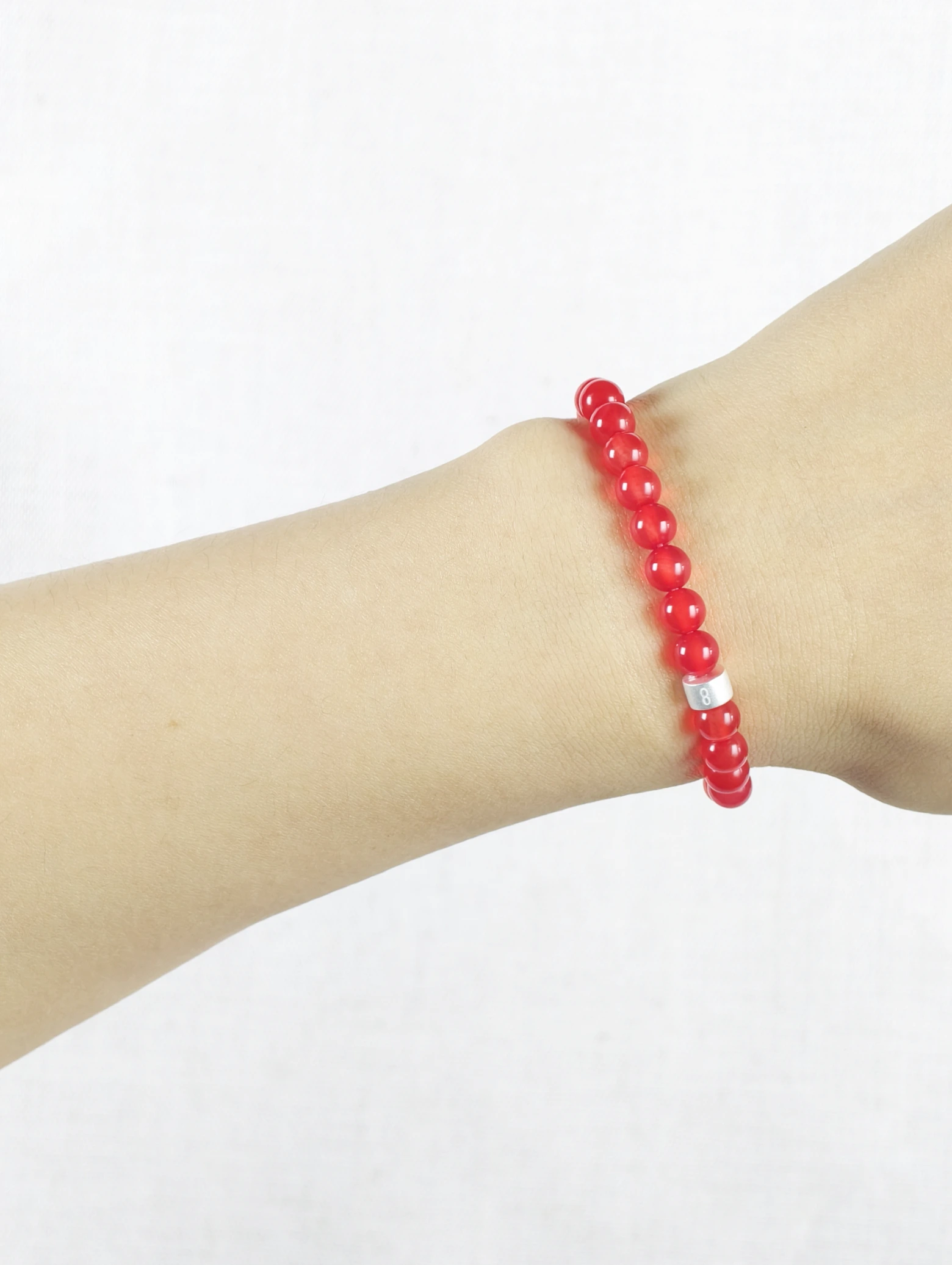 Premium Achat-Karneol-Armband mit 925er Silber Röhrchen