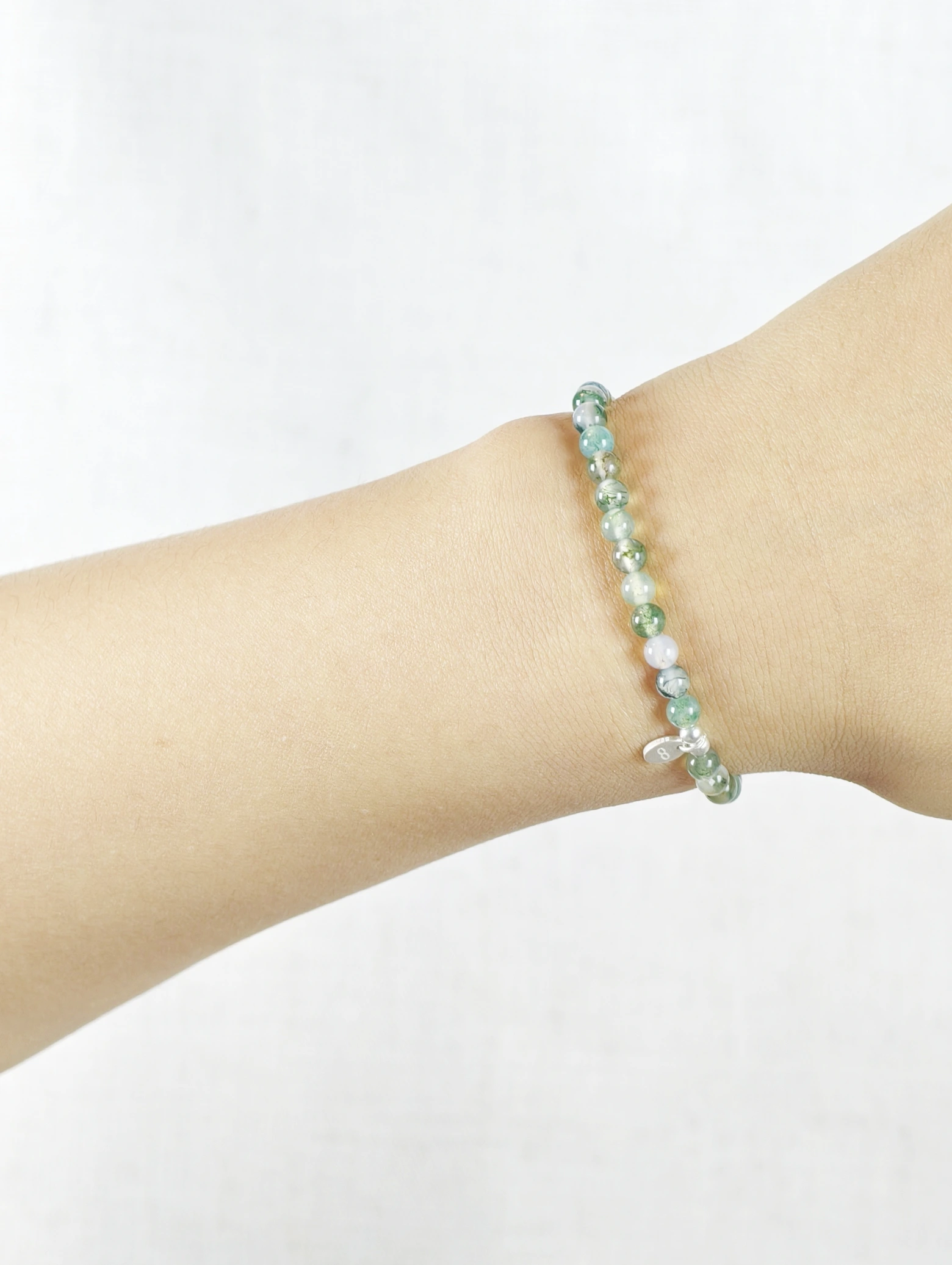 Moss Agate 925 Sterling Silver Energy Bracelet