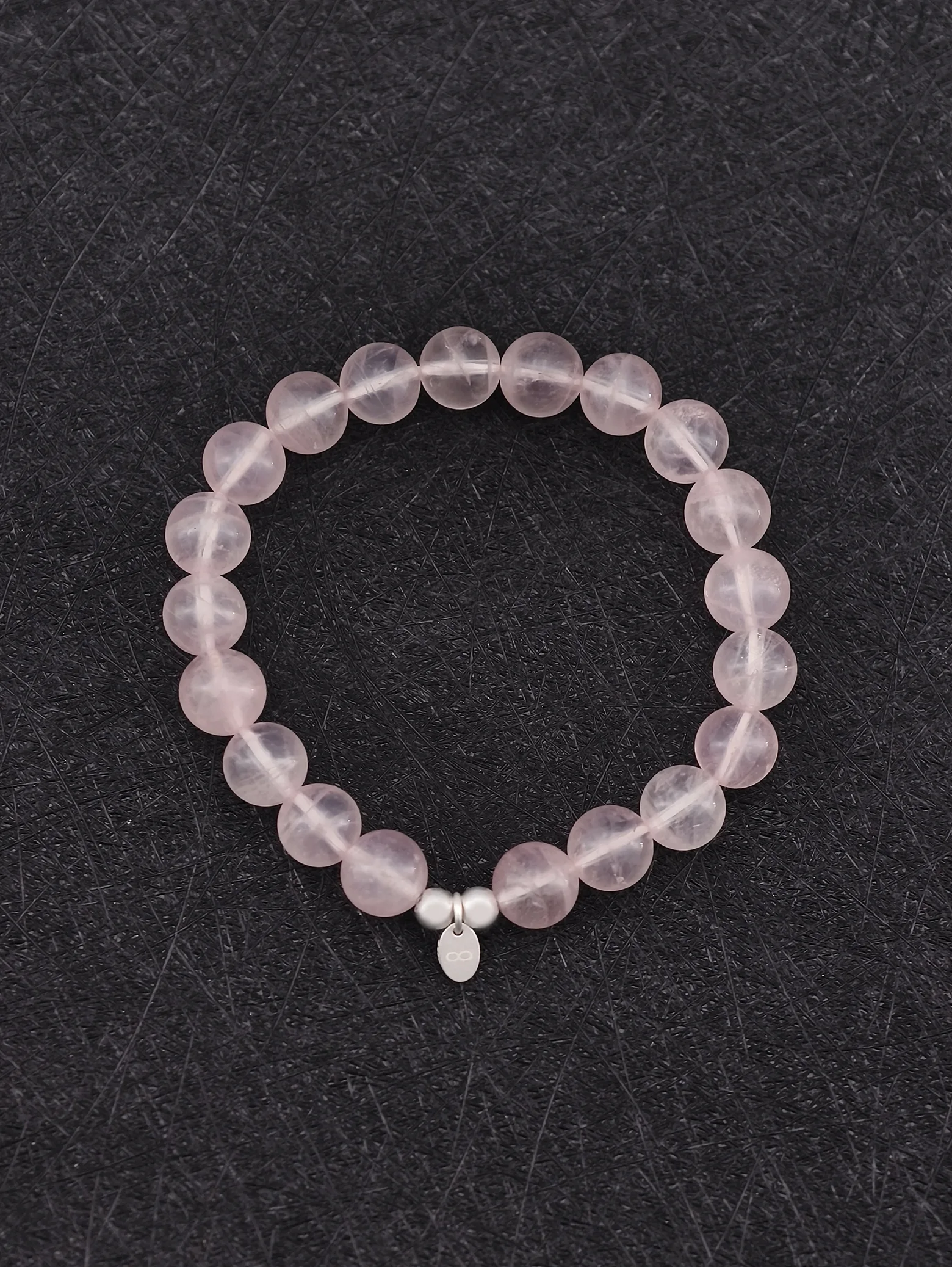Pulsera de Cuarzo Rosa Madagascar y Plata de Ley 925