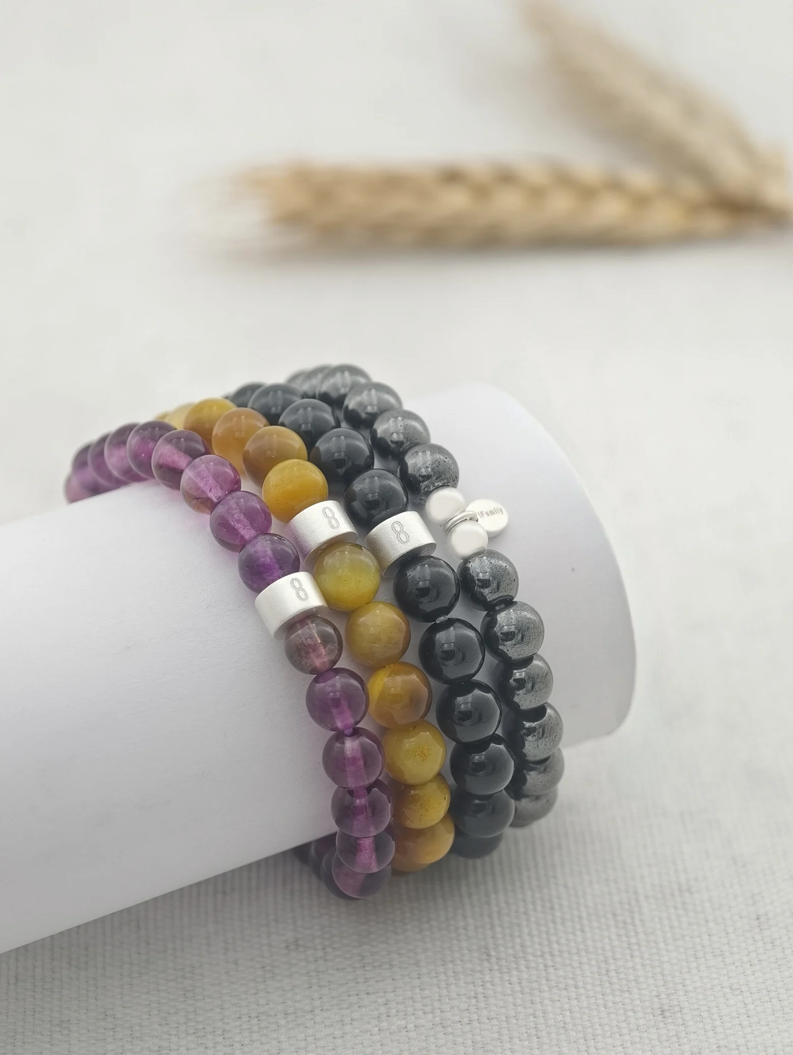 Set de Pulseras de Gemas Protección y Enfoque con Plata 925