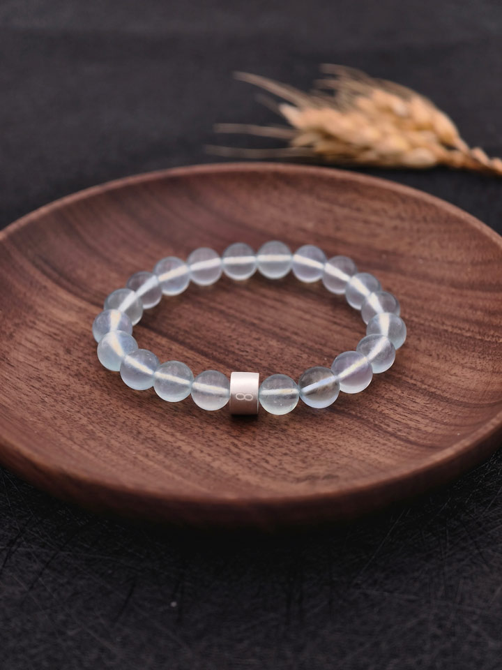 Pulsera de Aguamarina con Tubos de Plata 925