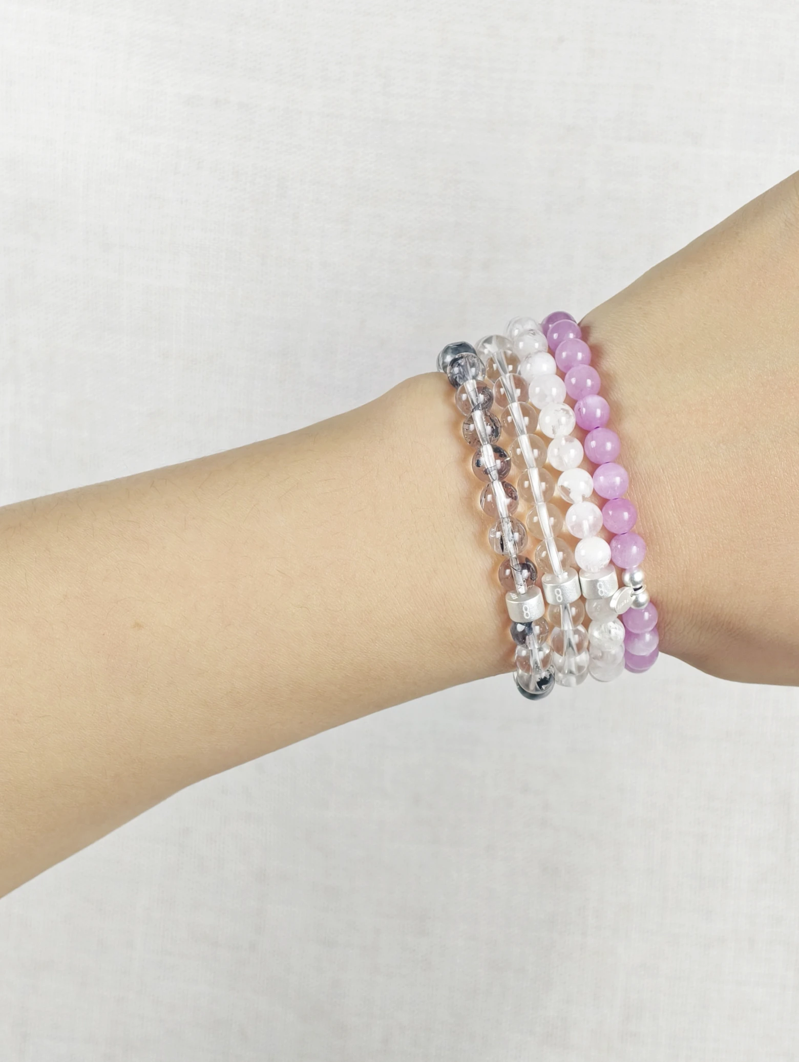 Conscious Awakening Gemstone & 925 Silver Bracelet Stack