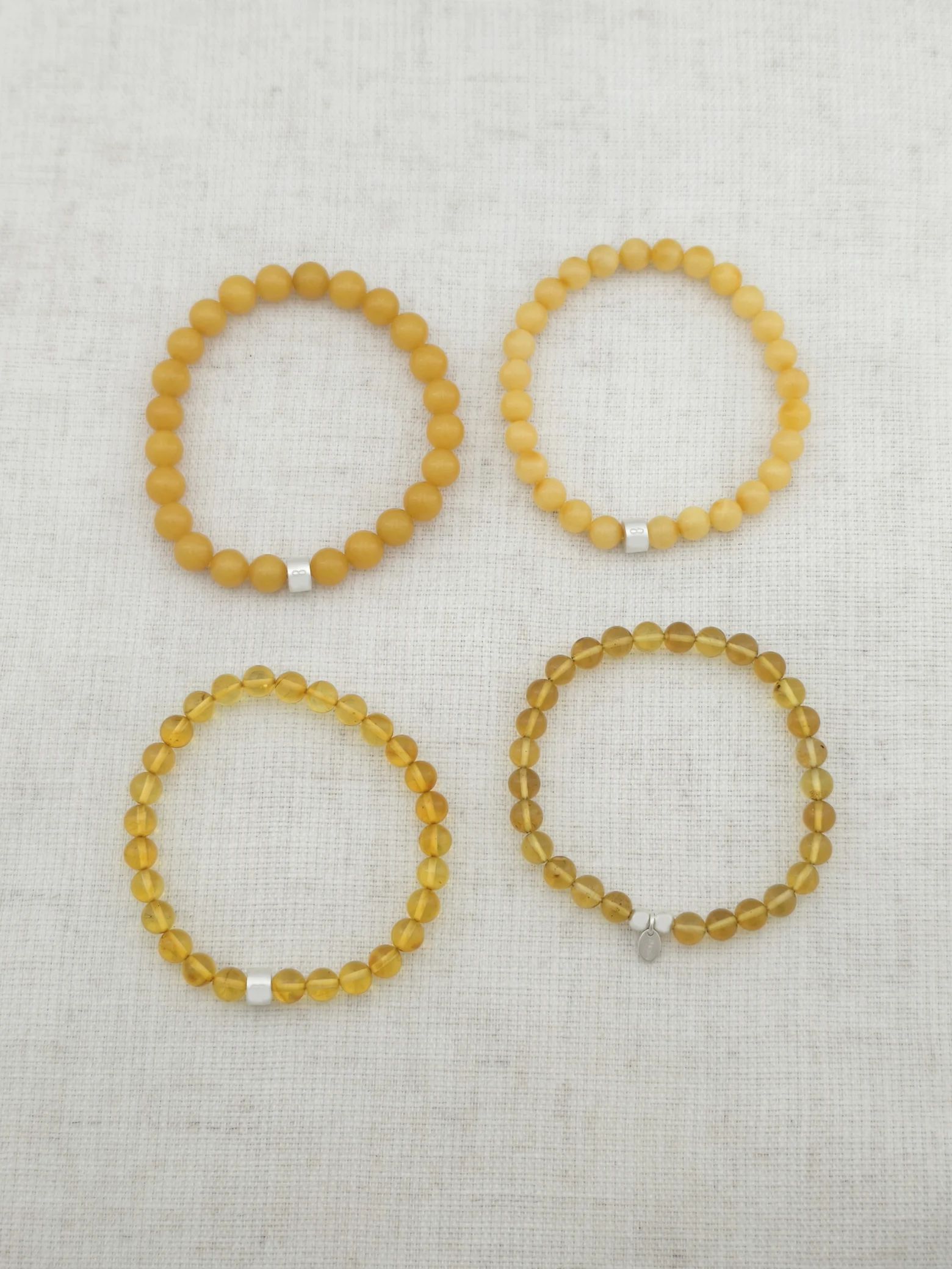 Baltischer Bernsteinschatz Edelstein Armband-Set mit 925 Silber