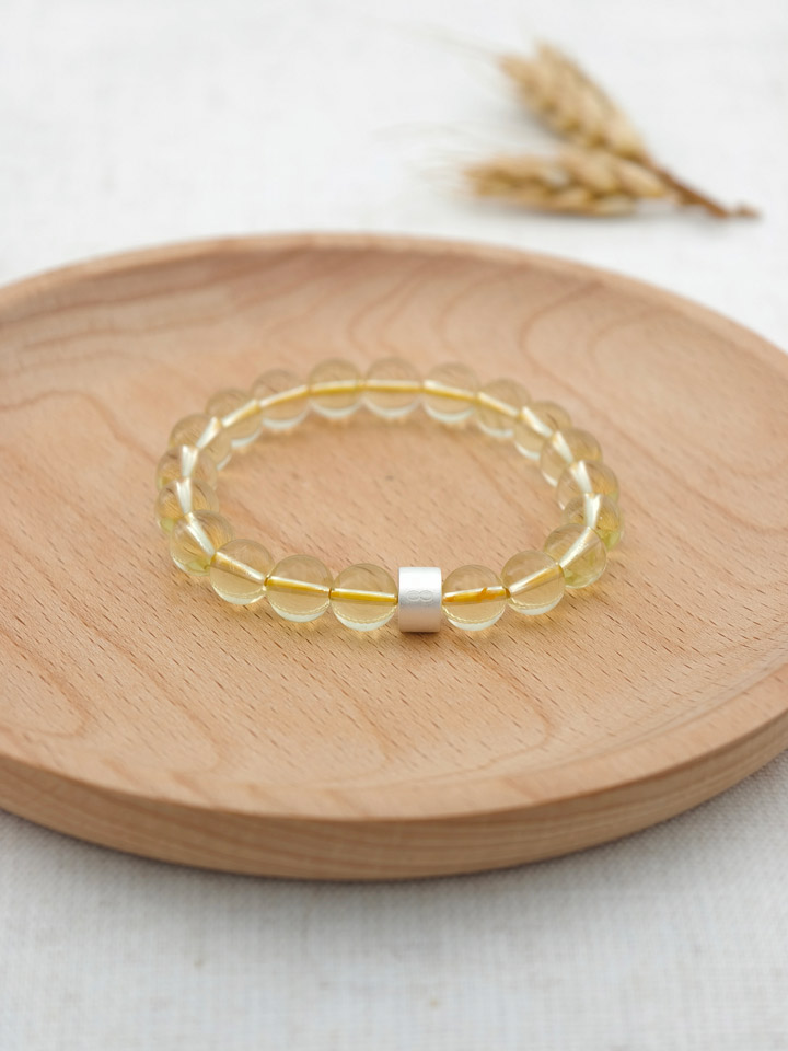 Citrin-Armband mit 925er Silber Röhrchen