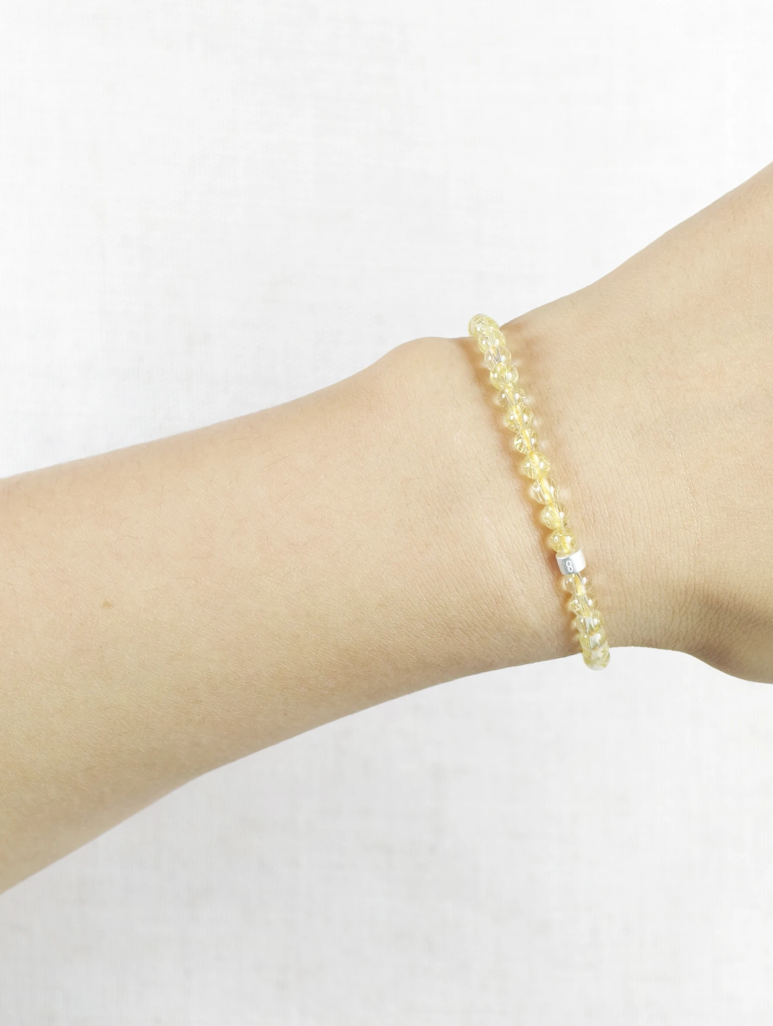 Gold-Rutilquarz-Armband mit 925er Silber Röhrchen