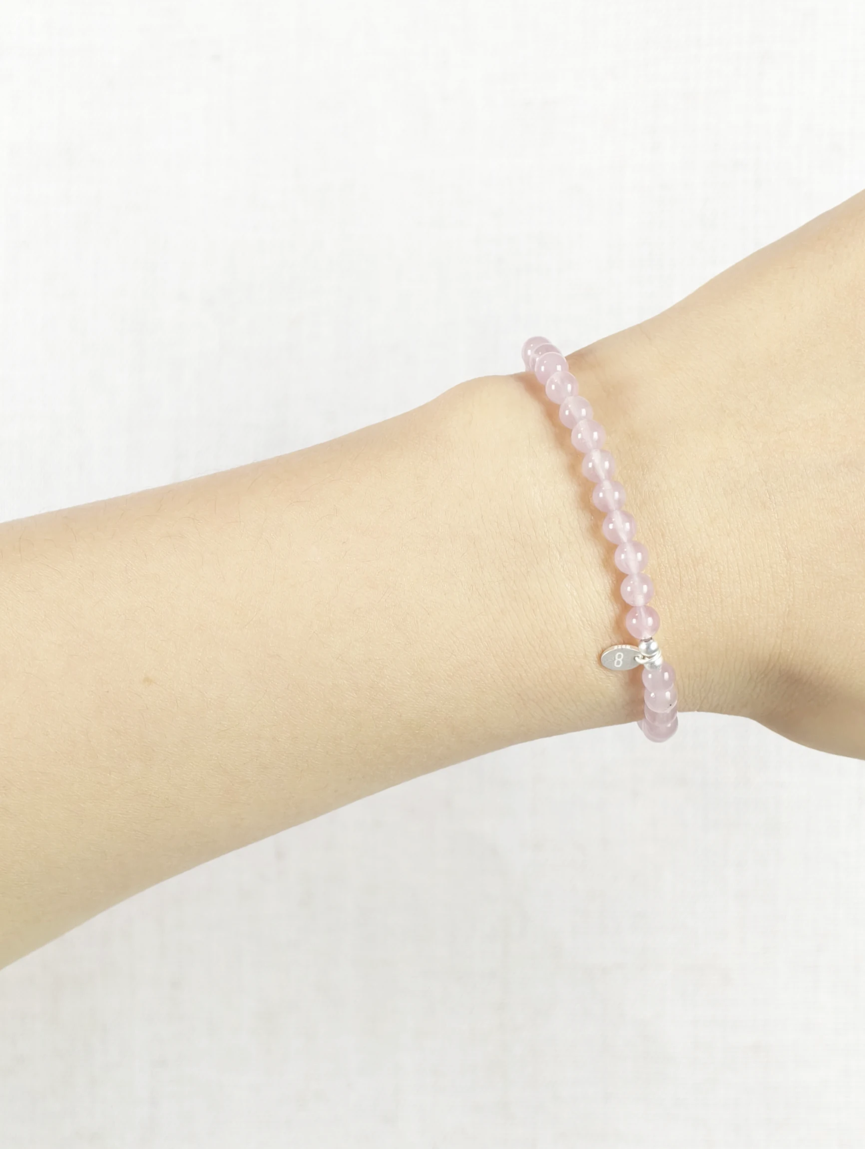 Pulsera de Cuarzo Rosa Madagascar y Plata de Ley 925