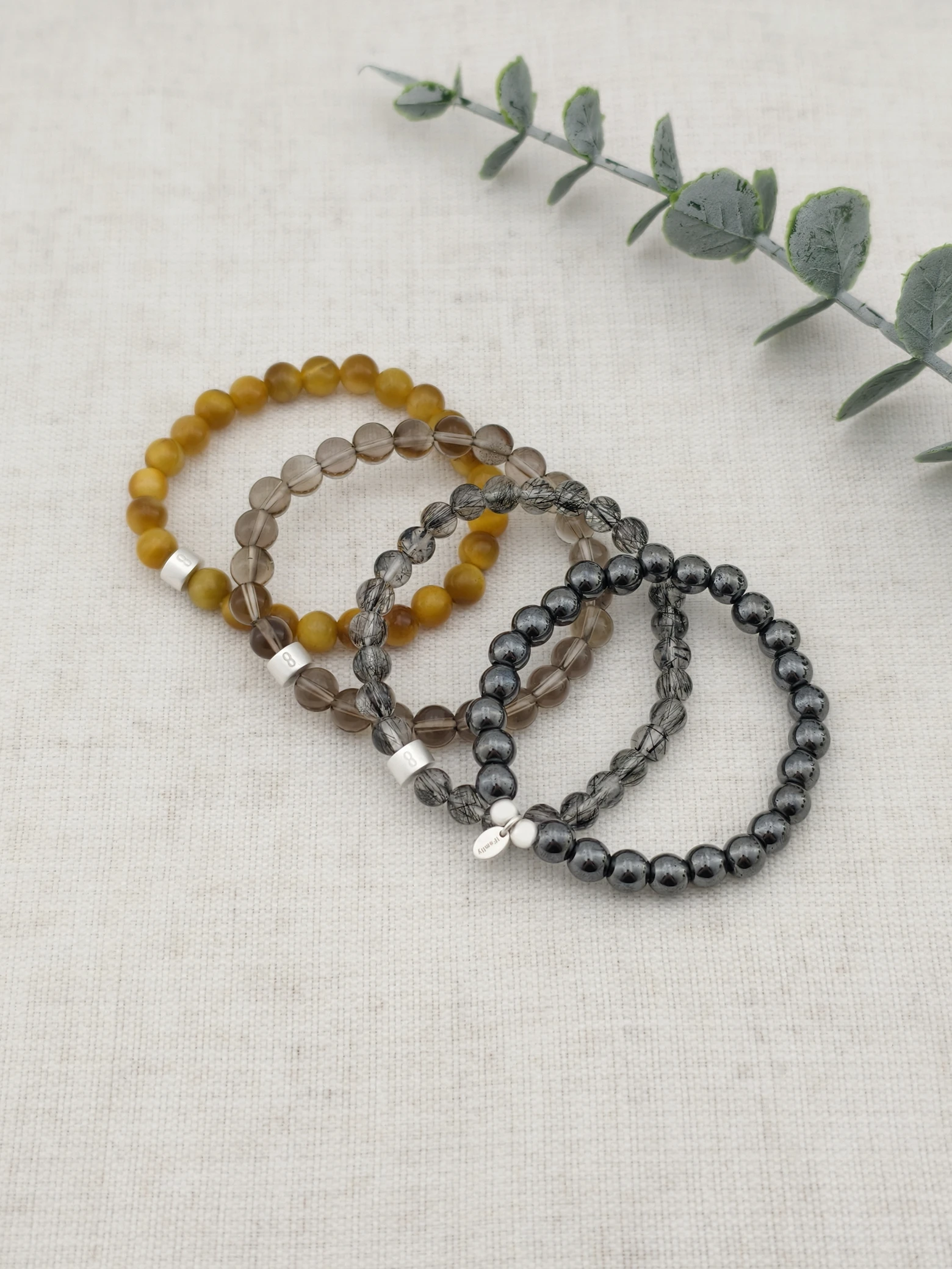 Steinbock Edelstein 925 Silber Armband-Set