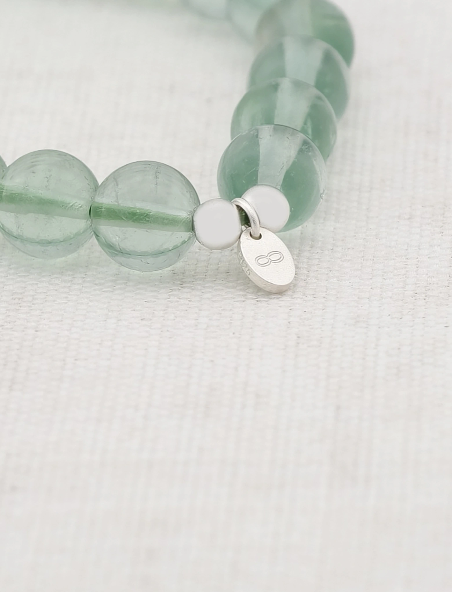 Pulsera de Fluorita Verde y Plata de Ley 925