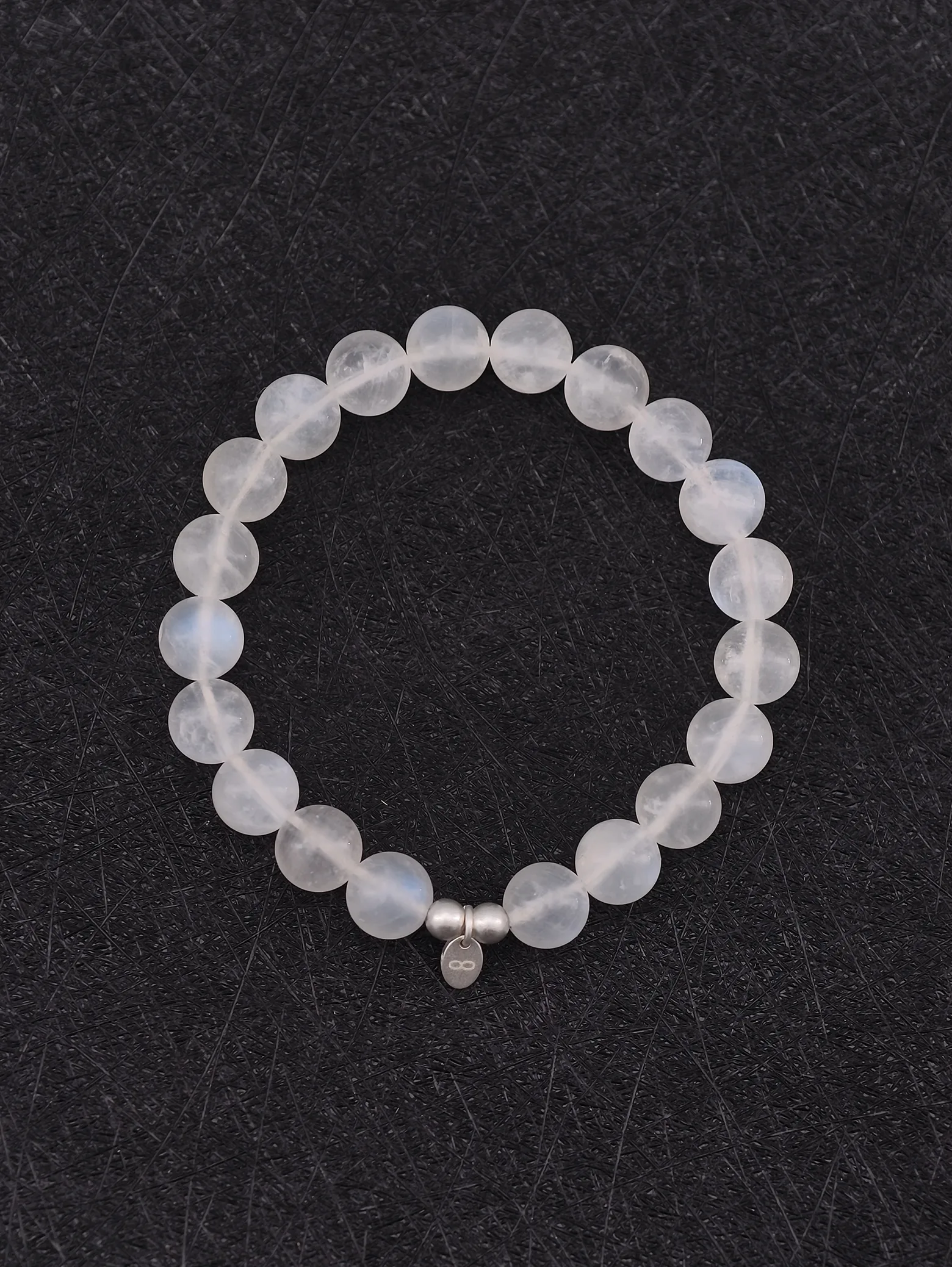 Regenbogen-Mondstein mit Blauschimmer 925er Sterlingsilber Armband